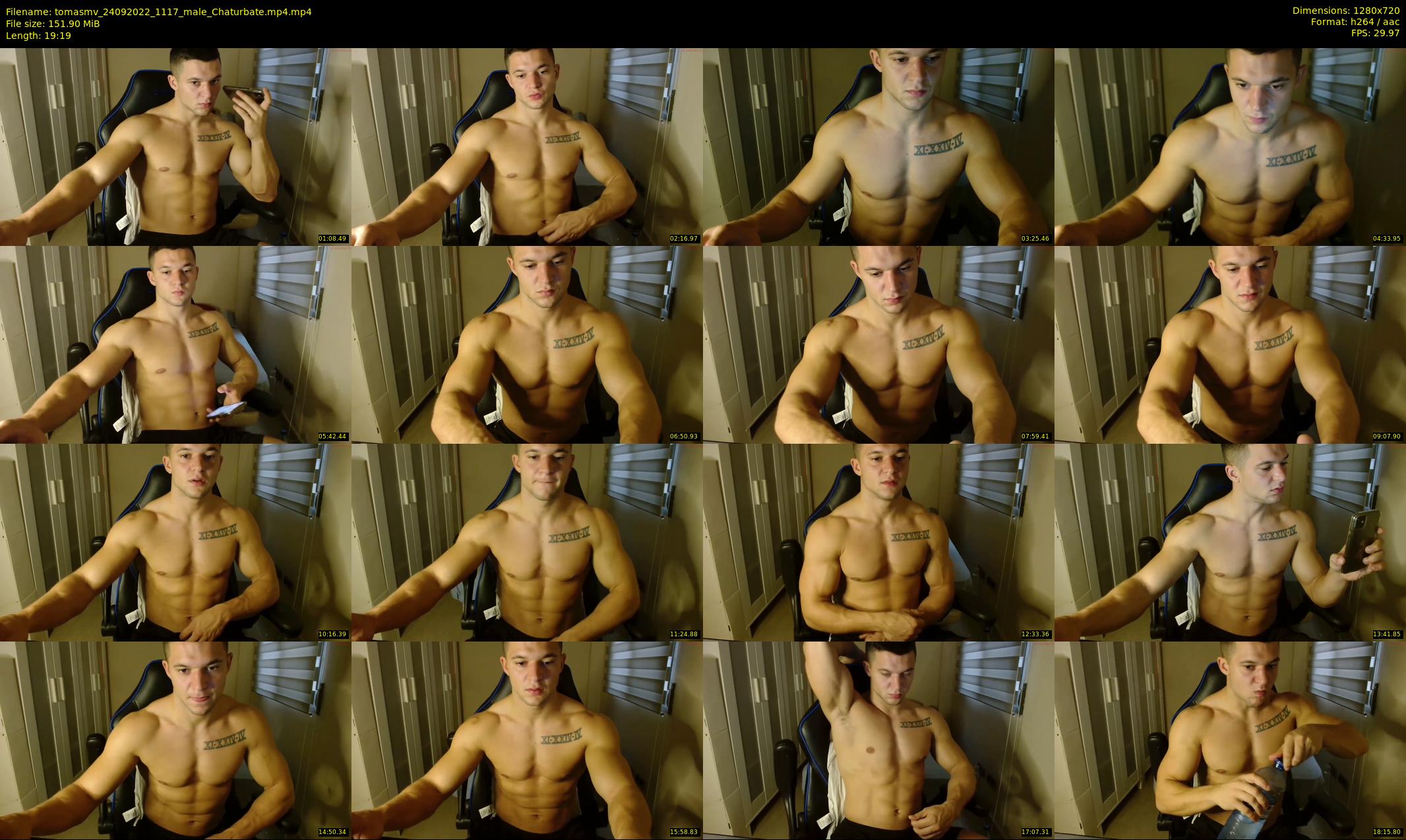 tomasmv — 20 minute Chaturbate male cam show recording, 720p, Sep 24, 2022
