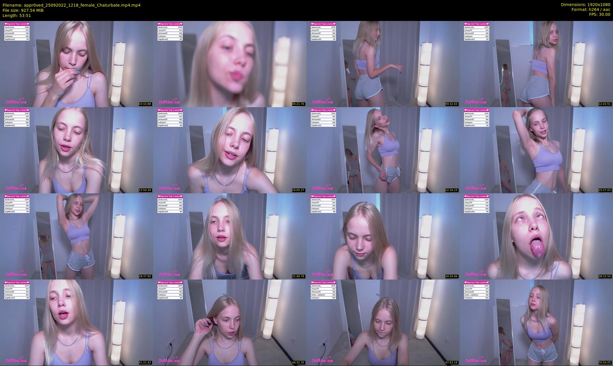 appr0ved — 54 minute Chaturbate female cam show recording, 1080p, Sep 25, 2022