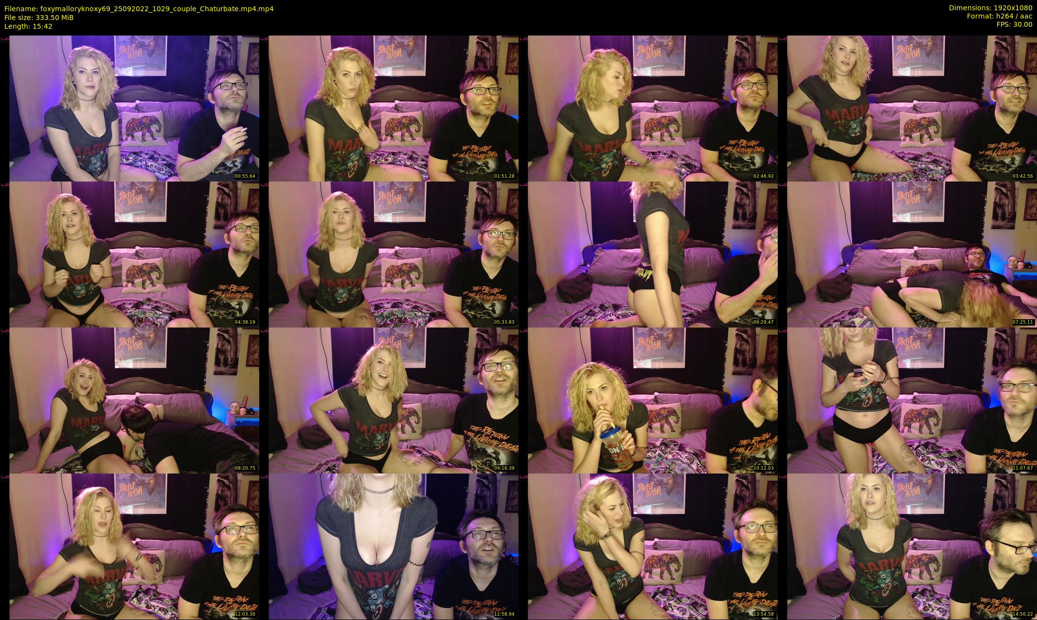 foxymalloryknoxy69 — 16 minute Chaturbate couple cam show recording, 1080p, Sep 25, 2022
