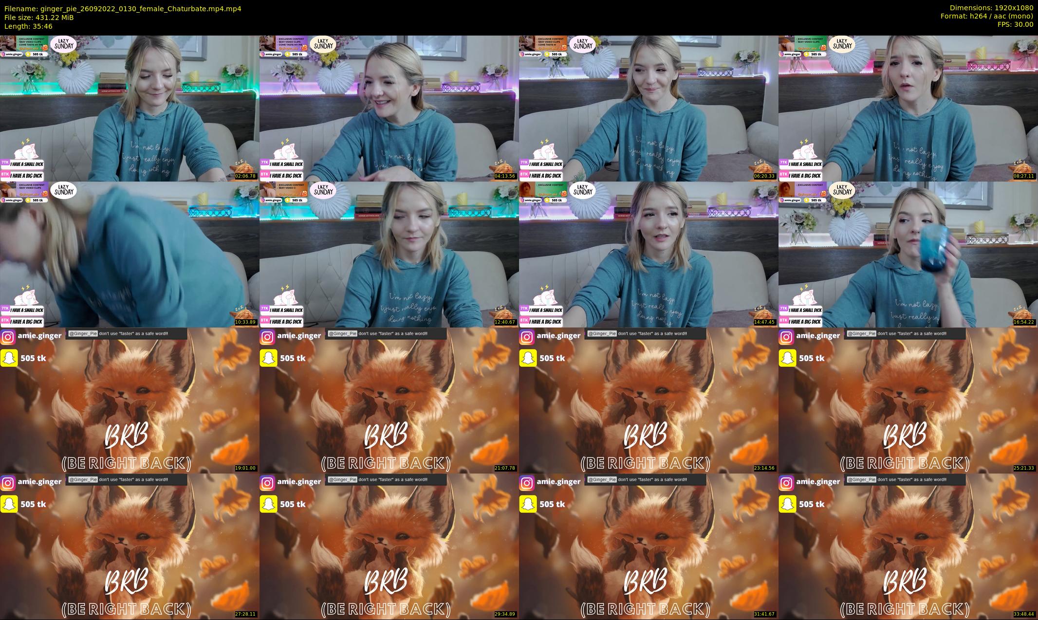 ginger_pie — 36 minute Chaturbate female cam show recording, 1080p, Sep 26, 2022