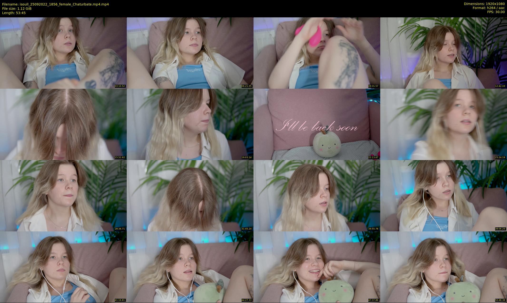 isoull — 54 minute Chaturbate female cam show recording, 1080p, Sep 25, 2022