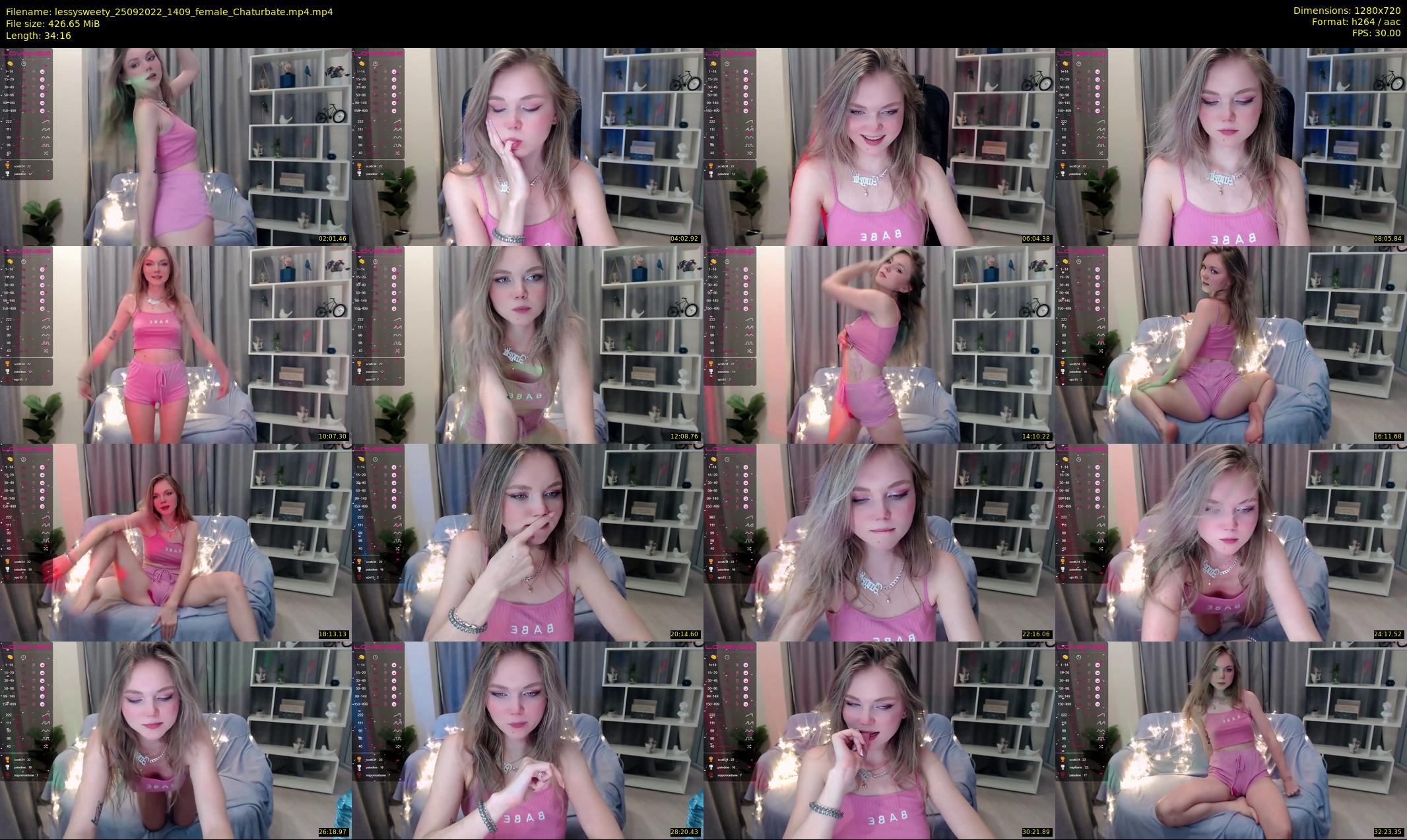 lessysweety — 35 minute Chaturbate female cam show recording, 720p, Sep 25, 2022
