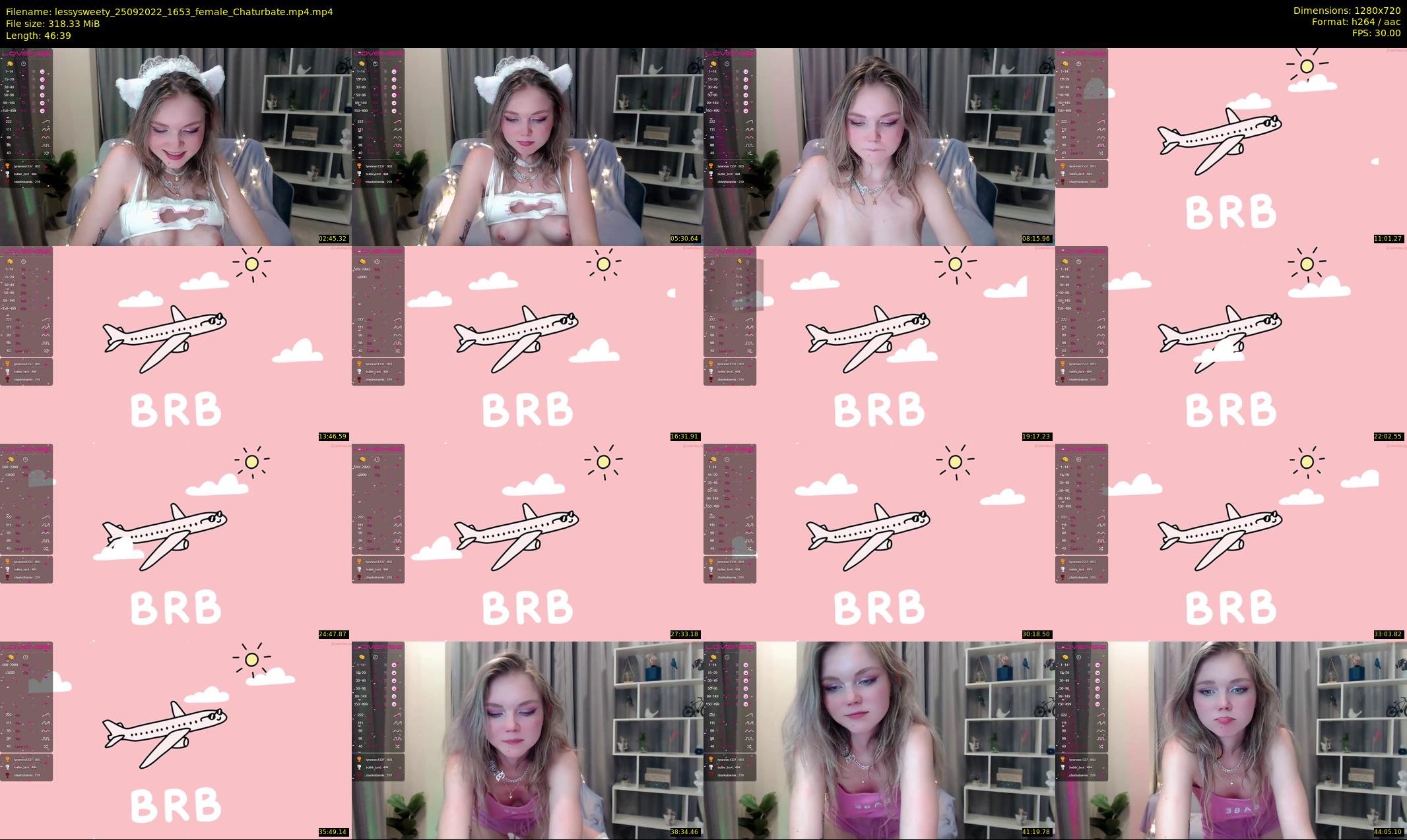 lessysweety — 47 minute Chaturbate female cam show recording, 720p, Sep 25, 2022