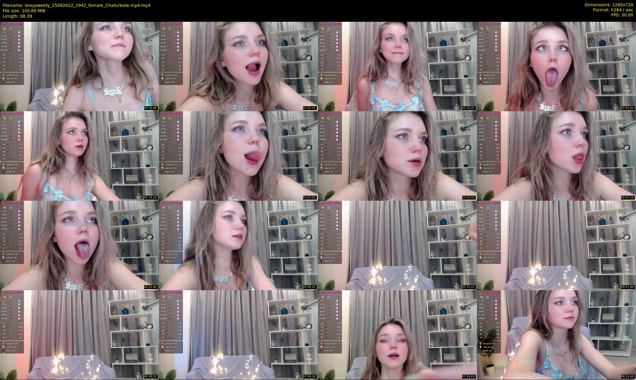 lessysweety — 9 minute Chaturbate female cam show recording, 720p, Sep 25, 2022