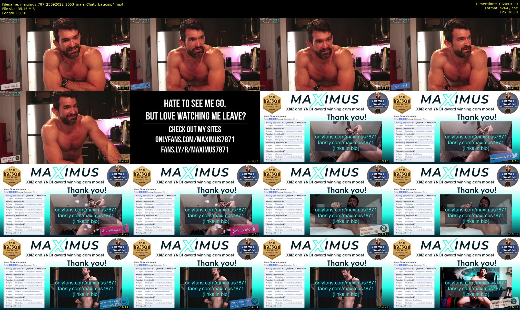 maximus_787 — 4 minute Chaturbate male cam show recording, 1080p, Sep 25, 2022