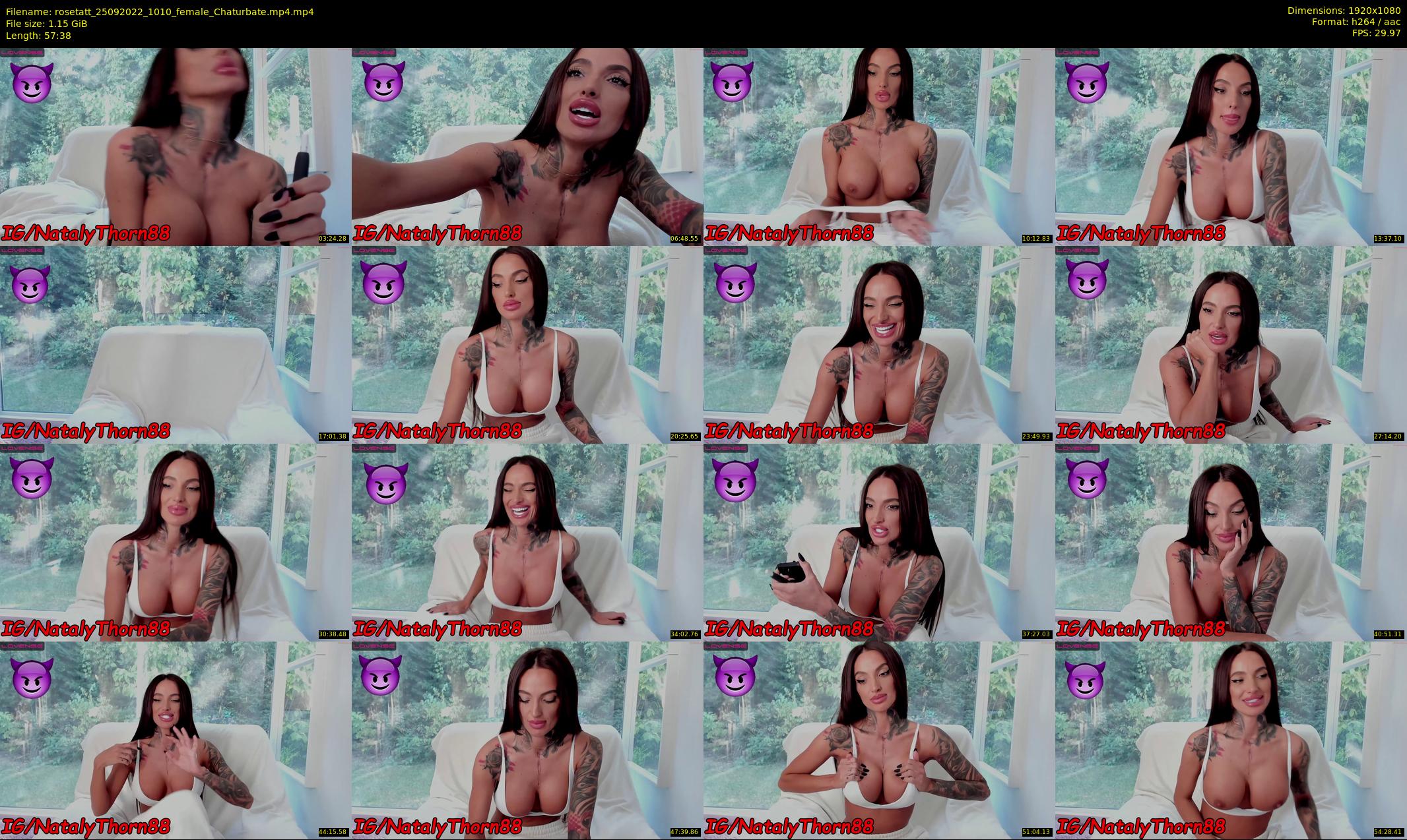 rosetatt — 58 minute Chaturbate female cam show recording, 1080p, Sep 25, 2022