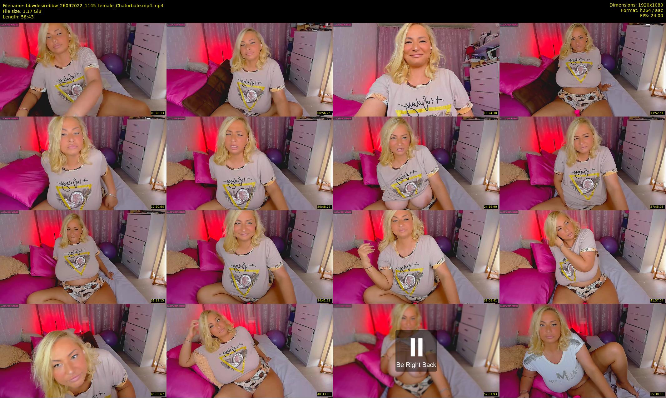 bbwdesirebbw — 59 minute Chaturbate female cam show recording, 1080p, Sep 26, 2022
