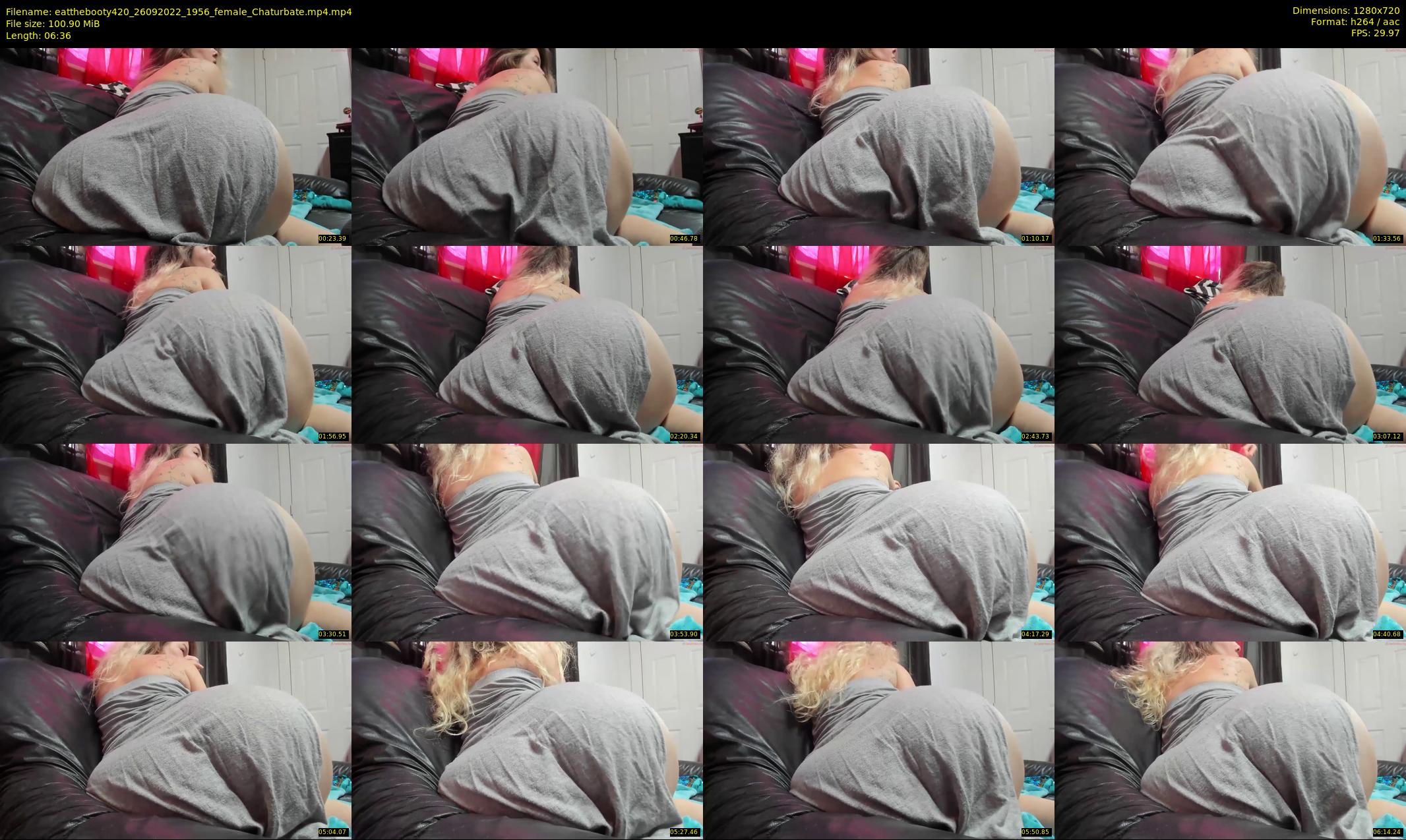 eatthebooty420 — 7 minute Chaturbate female cam show recording, 720p, Sep 26, 2022