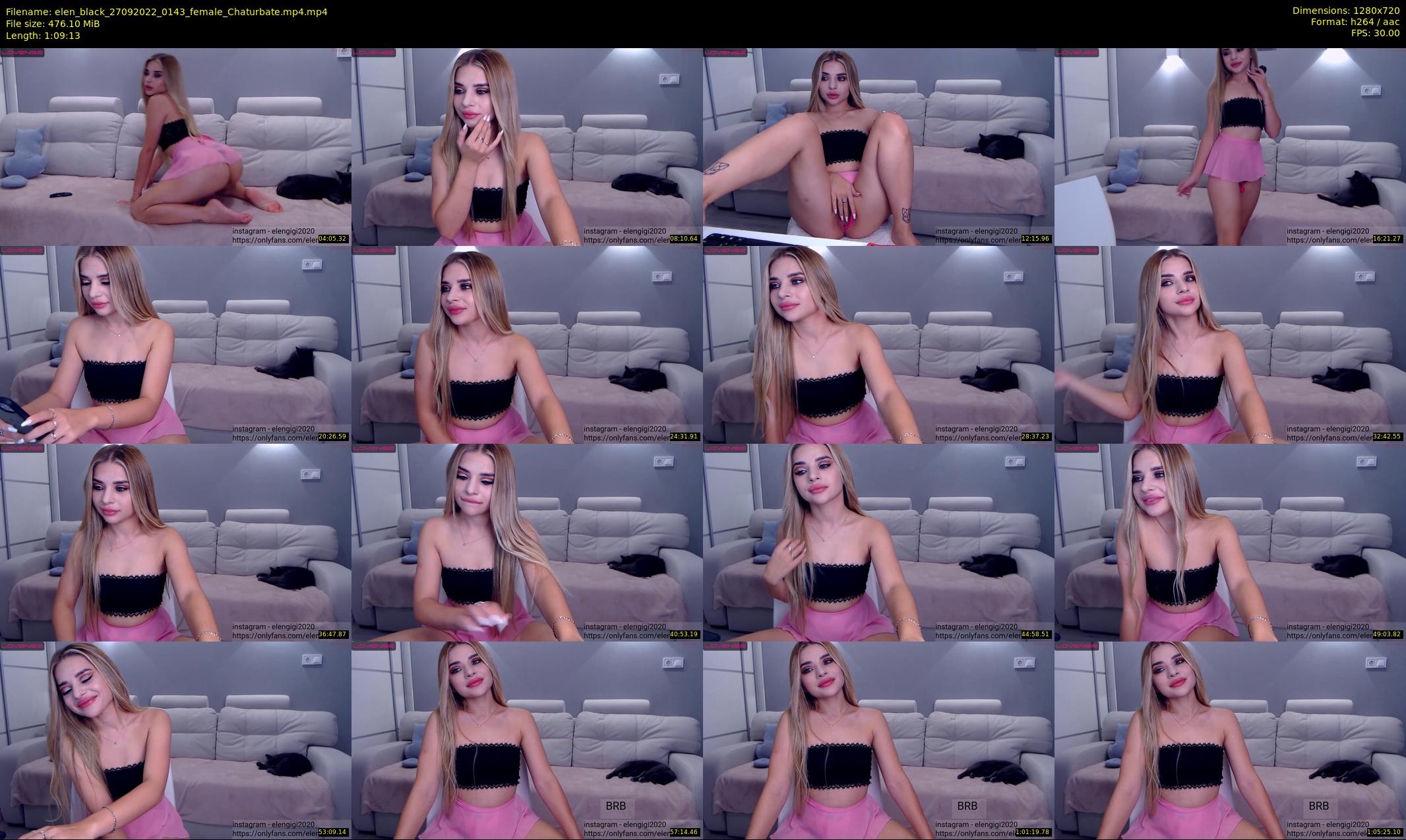elen_black — 70 minute Chaturbate female cam show recording, 720p, Sep 27, 2022