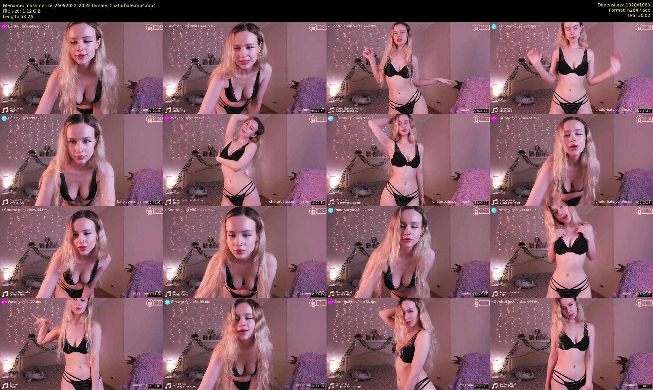 mashmerize — 54 minute Chaturbate female cam show recording, 1080p, Sep 26, 2022