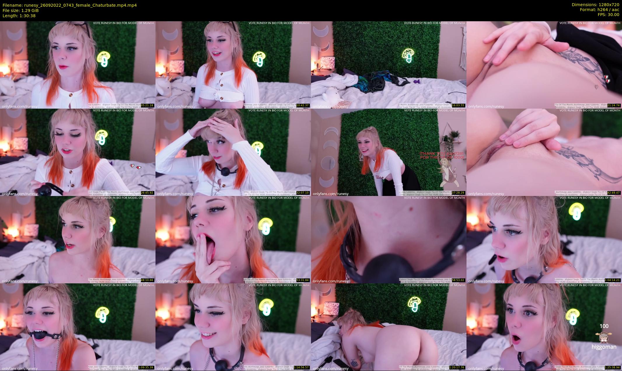 runesy — 91 minute Chaturbate female cam show recording, 720p, Sep 26, 2022