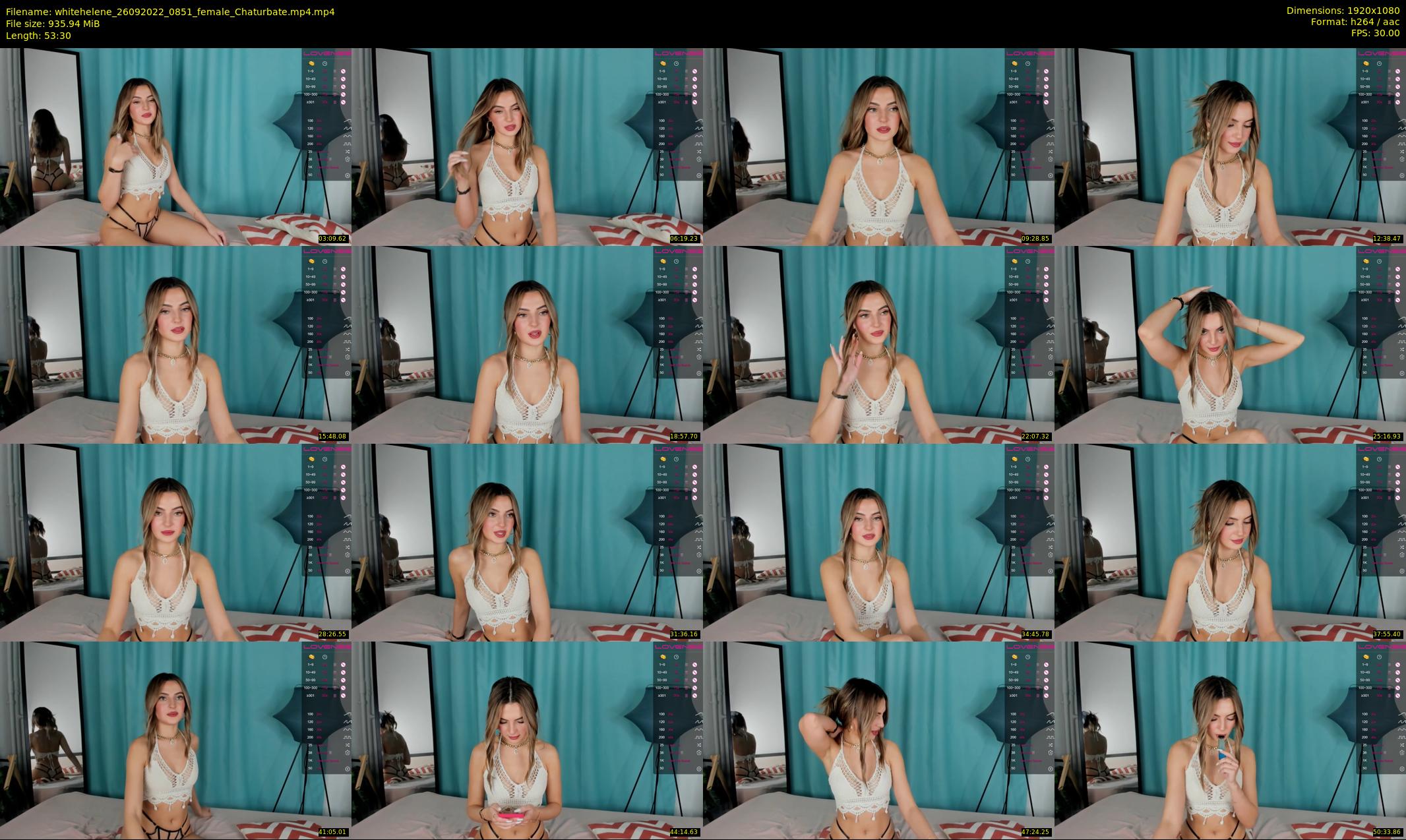whitehelene — 54 minute Chaturbate female cam show recording, 1080p, Sep 26, 2022