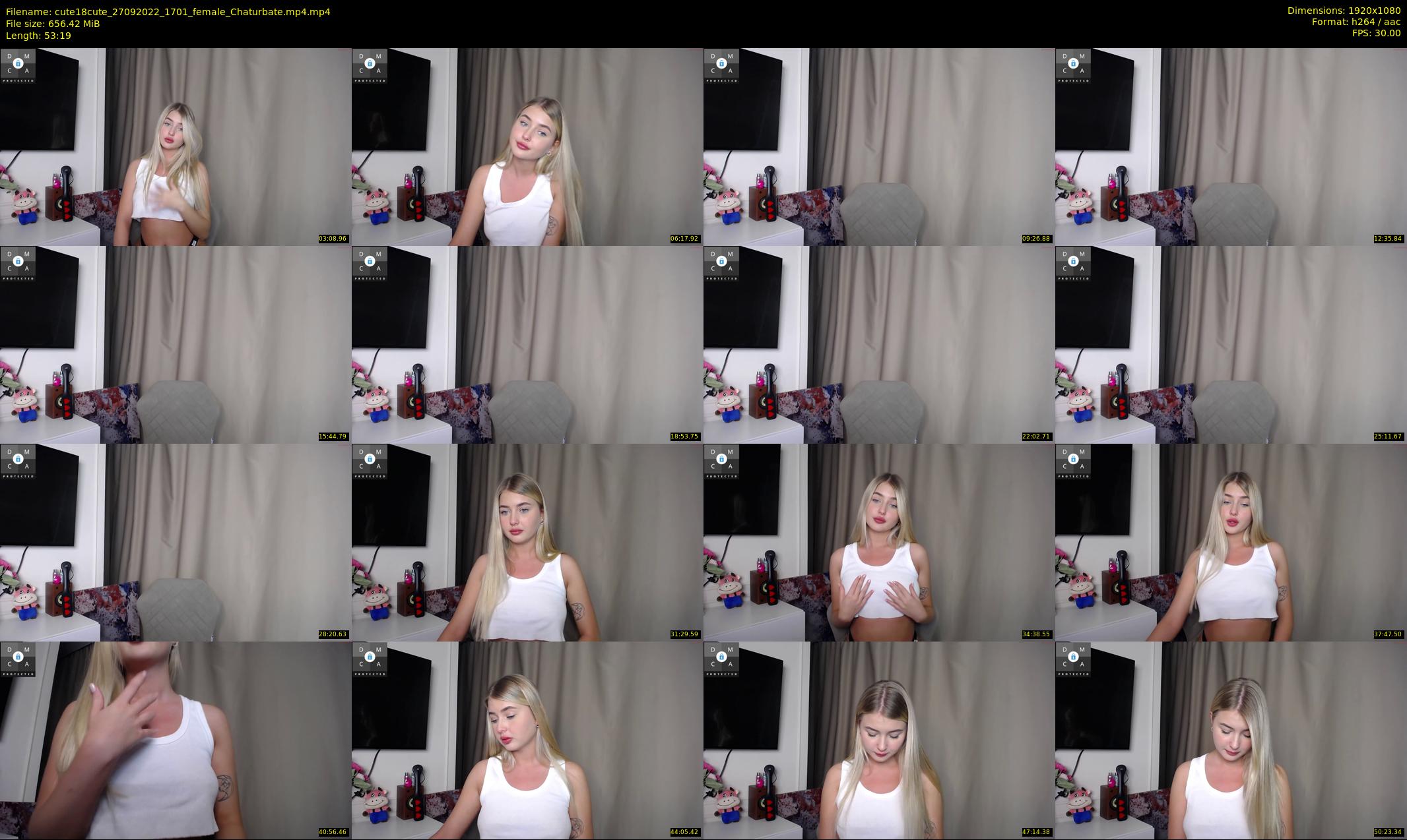 cute18cute — 54 minute Chaturbate female cam show recording, 1080p, Sep 27, 2022