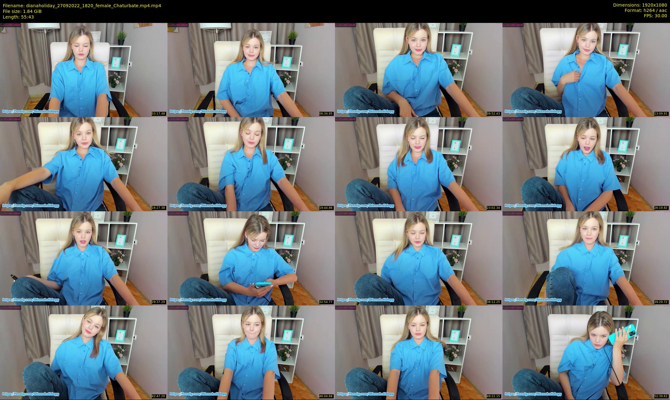 dianaholiday — 56 minute Chaturbate female cam show recording, 1080p, Sep 27, 2022