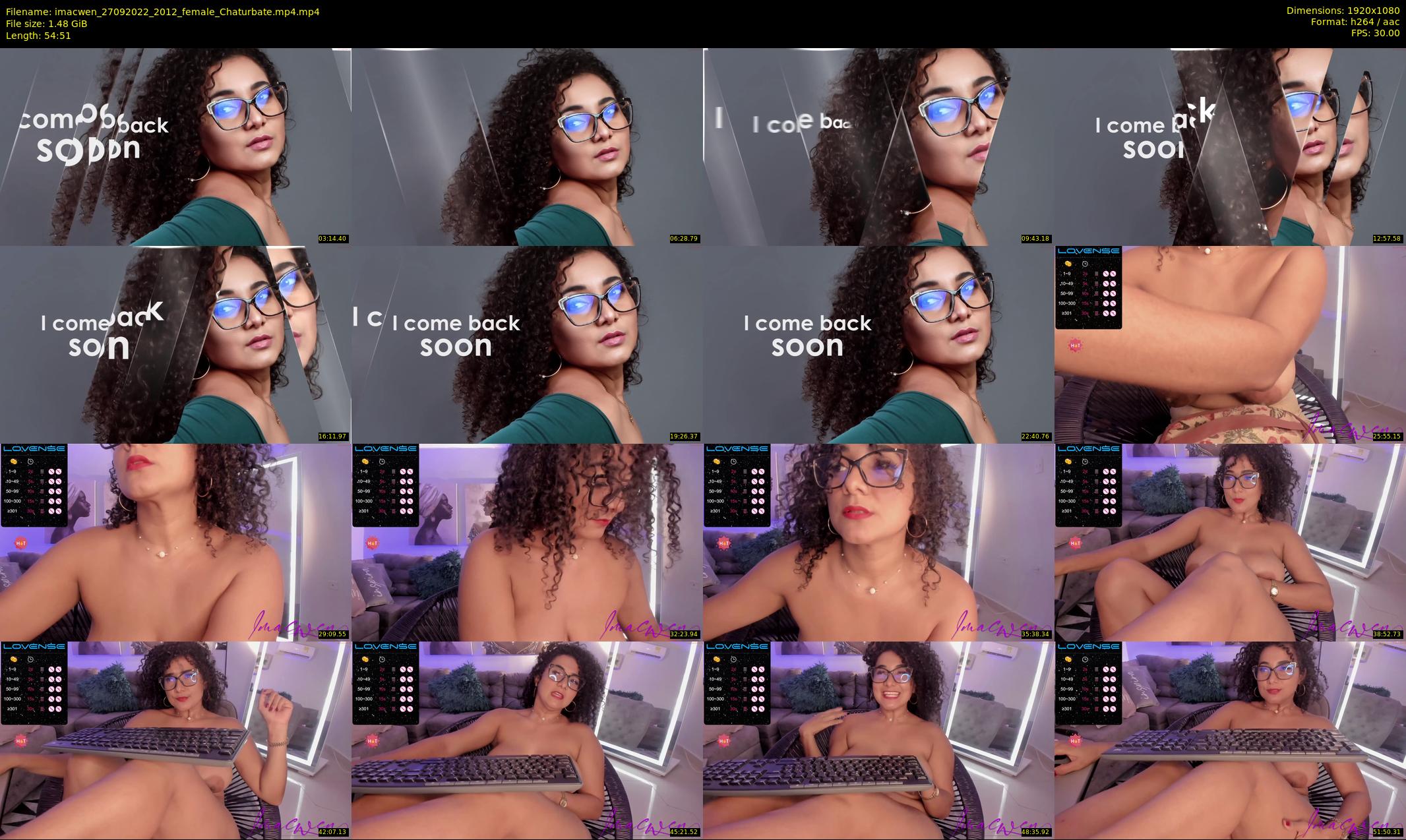 imacwen — 55 minute Chaturbate female cam show recording, 1080p, Sep 27, 2022