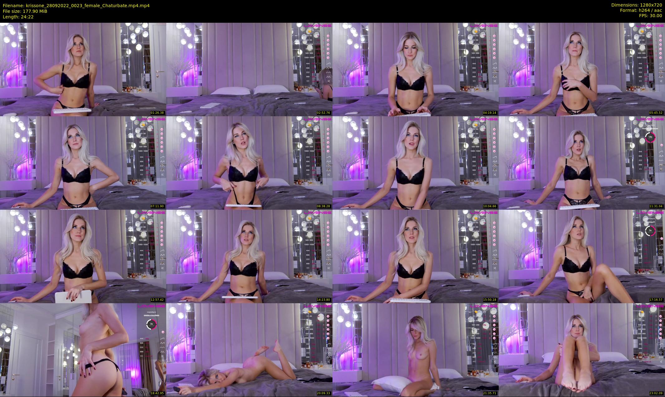 krissone — 25 minute Chaturbate female cam show recording, 720p, Sep 28, 2022