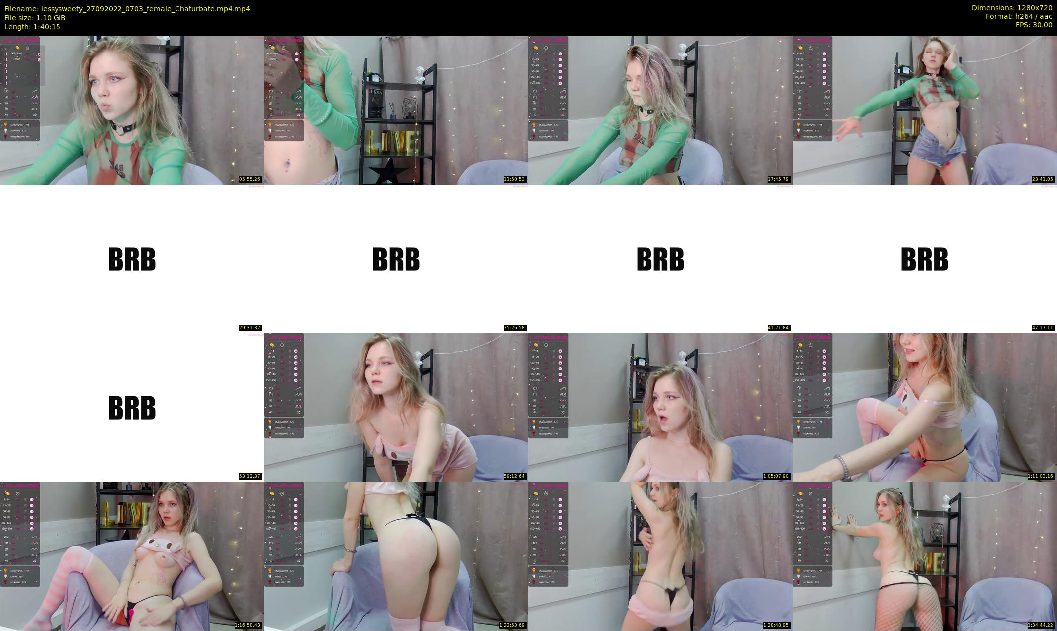 lessysweety — 101 minute Chaturbate female cam show recording, 720p, Sep 27, 2022