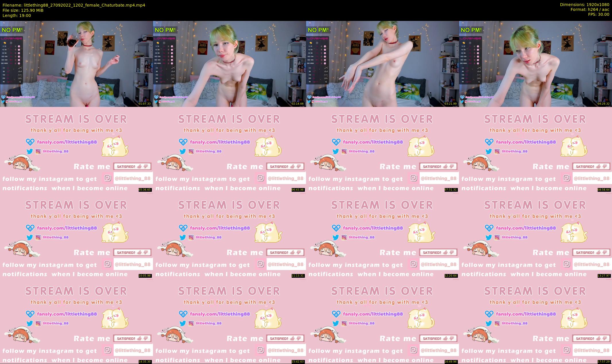 littlething88 — 19 minute Chaturbate female cam show recording, 1080p, Sep 27, 2022