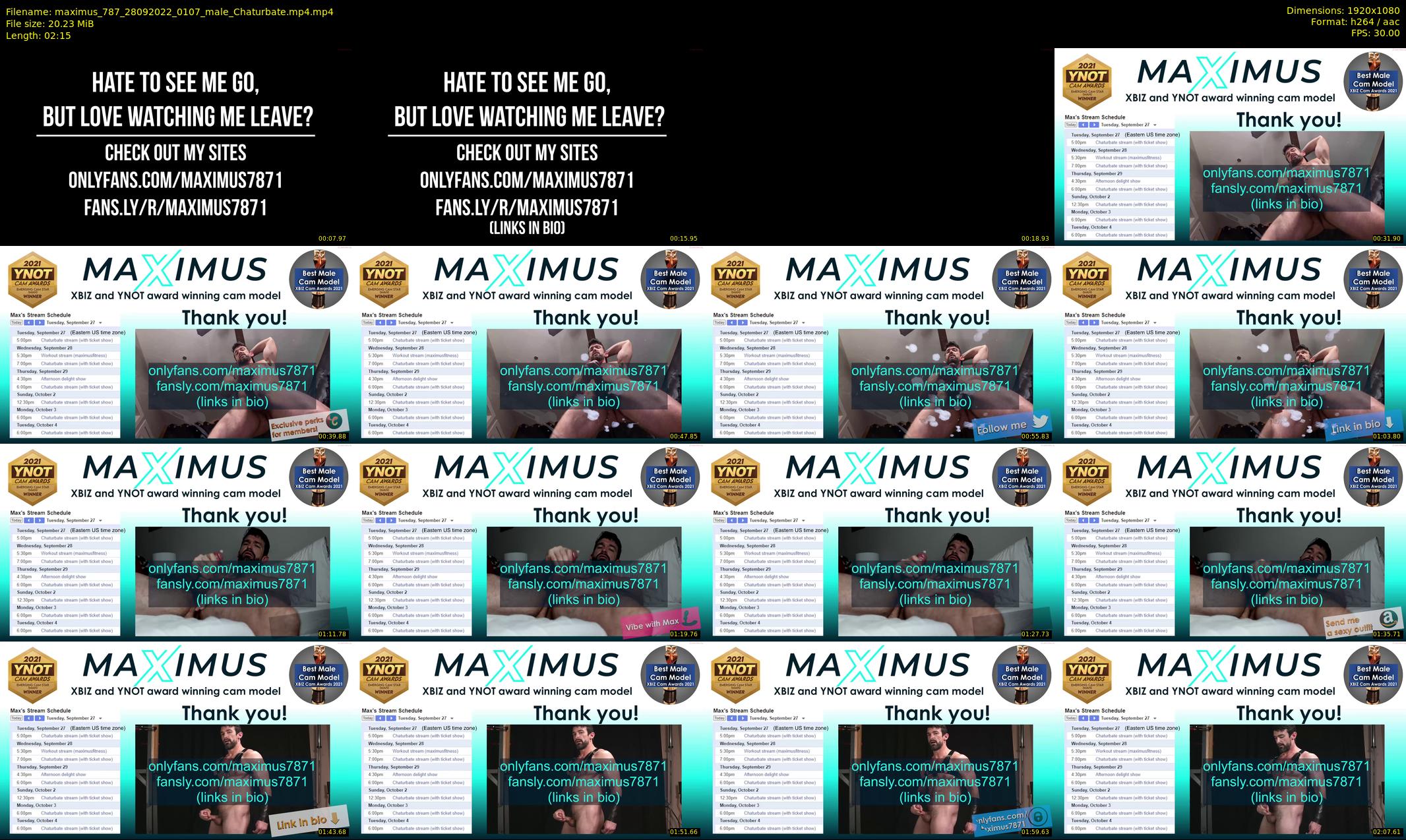 maximus_787 — 3 minute Chaturbate male cam show recording, 1080p, Sep 28, 2022