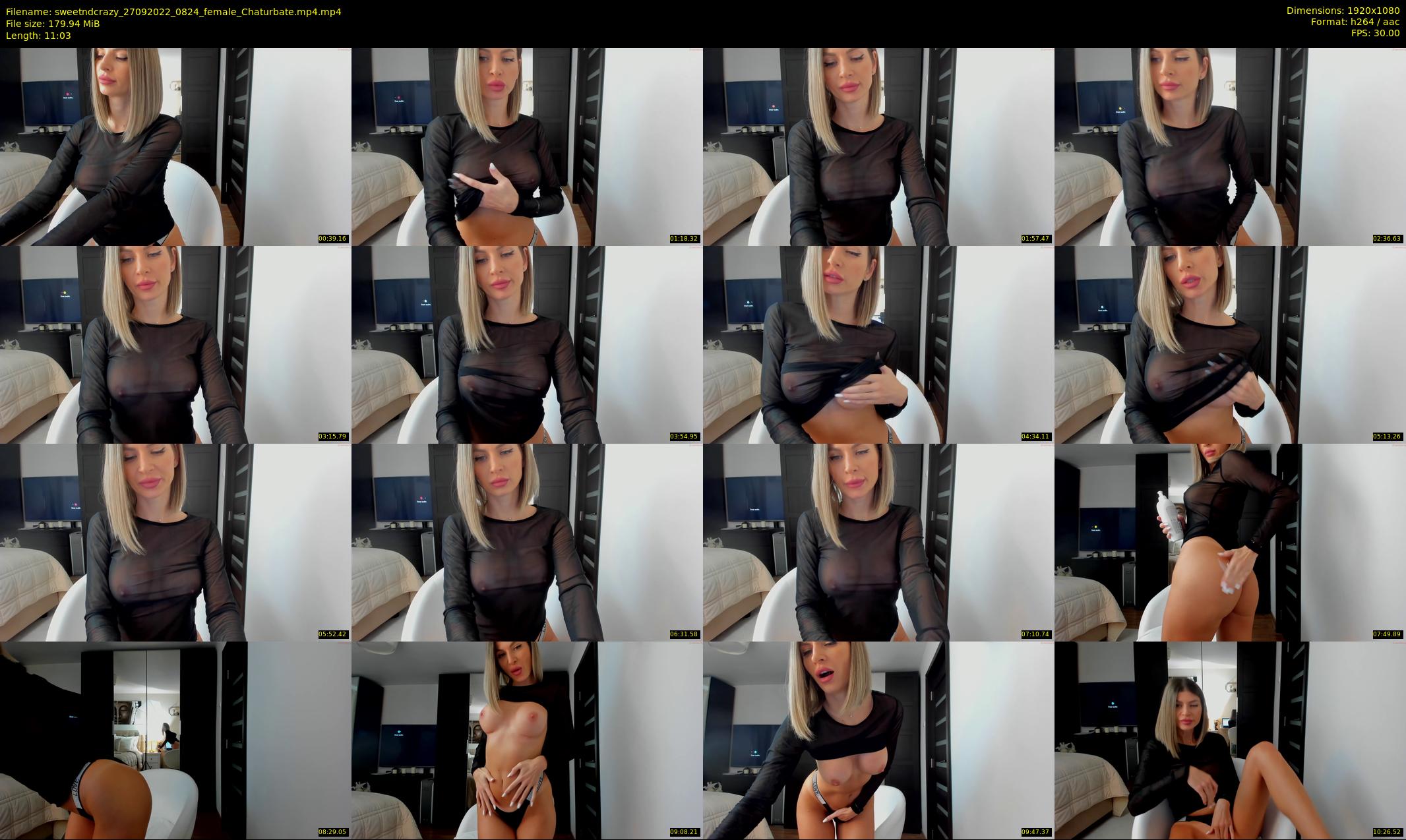 sweetndcrazy — 12 minute Chaturbate female cam show recording, 1080p, Sep 27, 2022