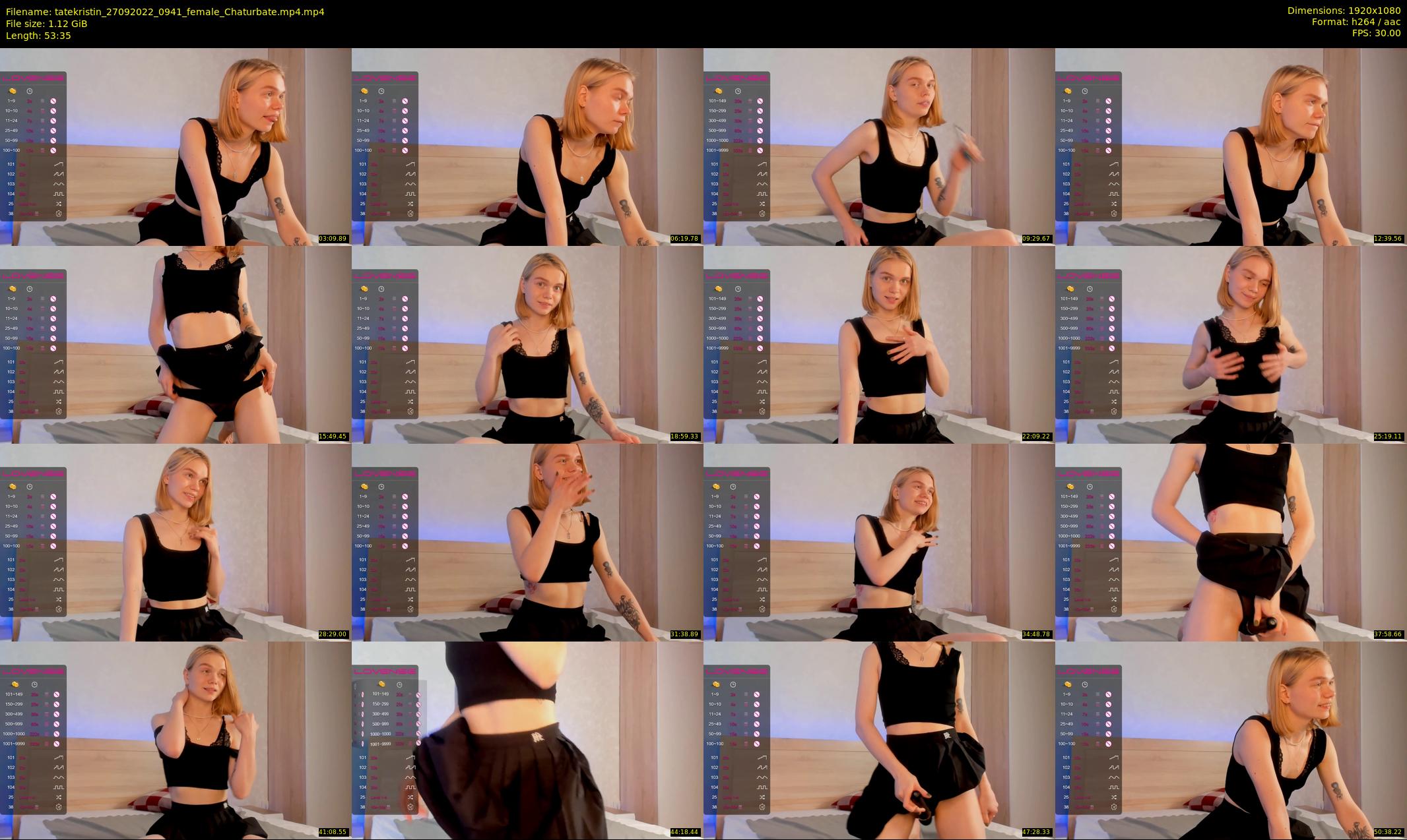 tatekristin — 54 minute Chaturbate female cam show recording, 1080p, Sep 27, 2022