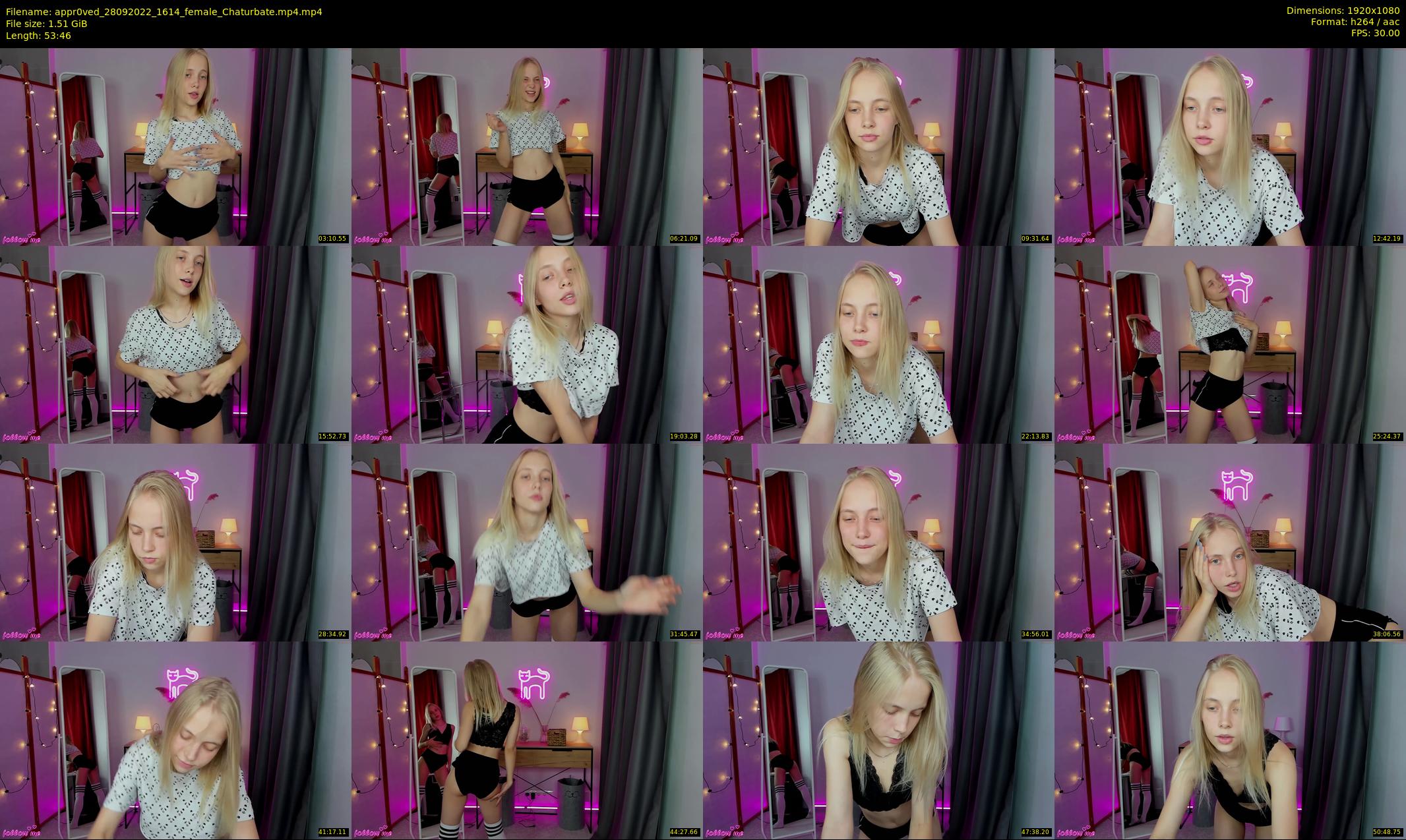 appr0ved — 54 minute Chaturbate female cam show recording, 1080p, Sep 28, 2022