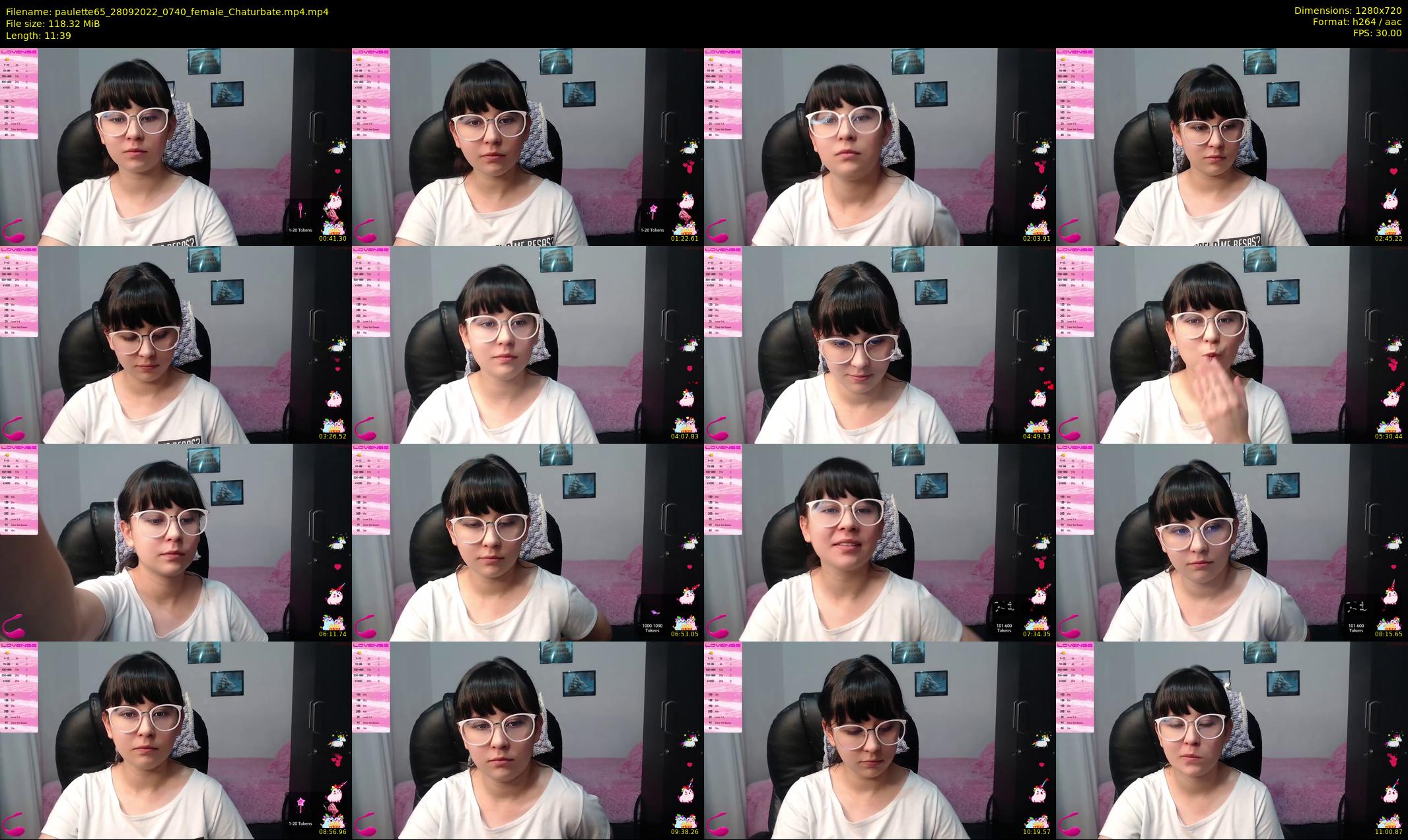 paulette65 — 12 minute Chaturbate female cam show recording, 720p, Sep 28, 2022