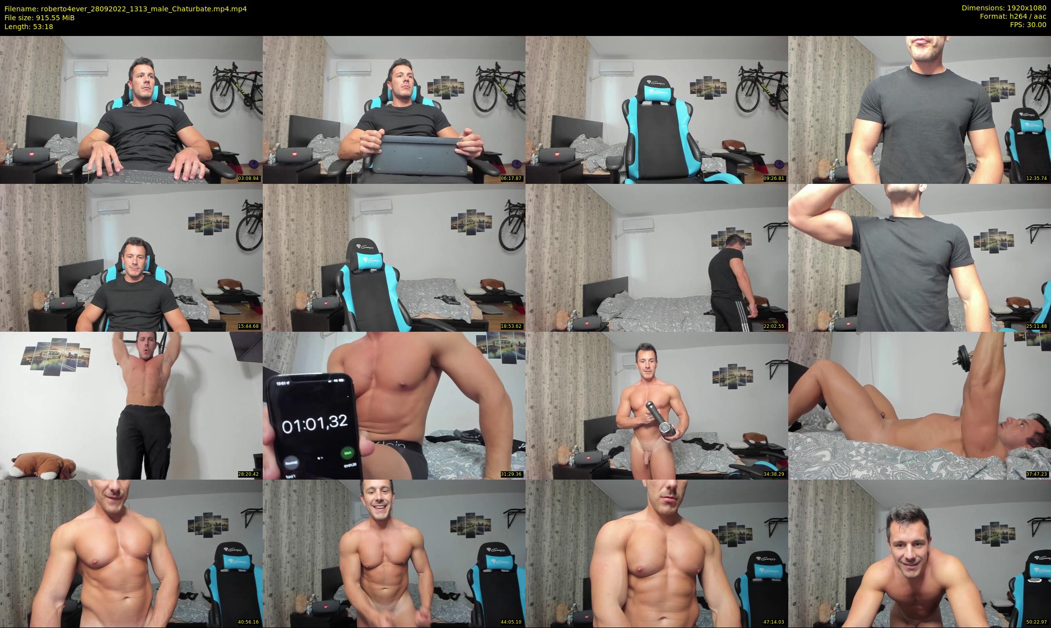 roberto4ever — 54 minute Chaturbate male cam show recording, 1080p, Sep 28, 2022