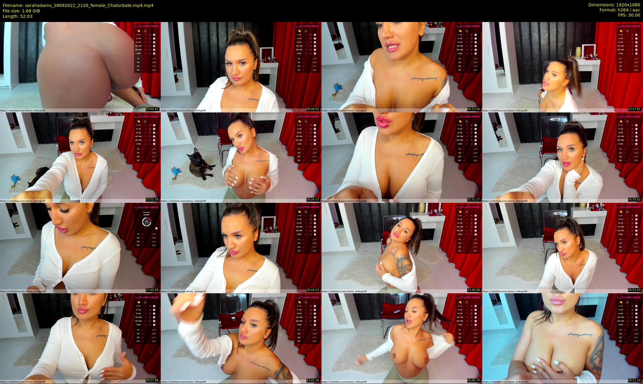 sarahadams — 53 minute Chaturbate female cam show recording, 1080p, Sep 28, 2022