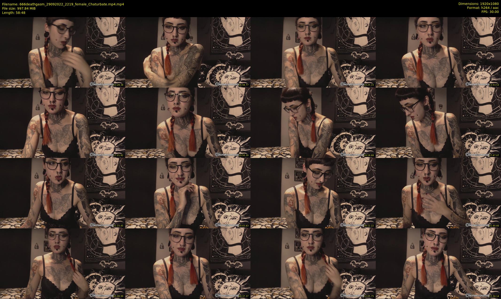 666deathgasm — 59 minute Chaturbate female cam show recording, 1080p, Sep 29, 2022