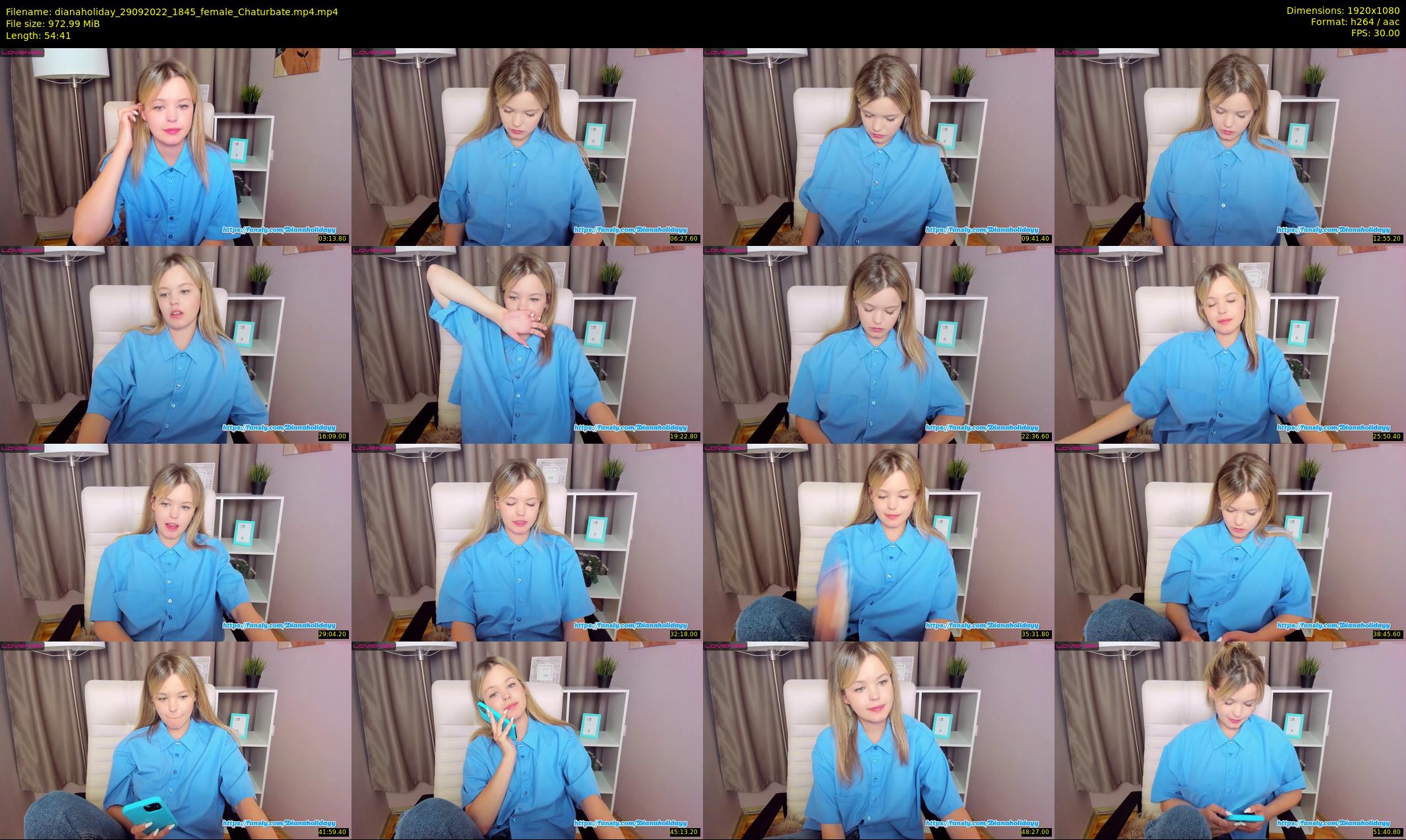 dianaholiday — 55 minute Chaturbate female cam show recording, 1080p, Sep 29, 2022