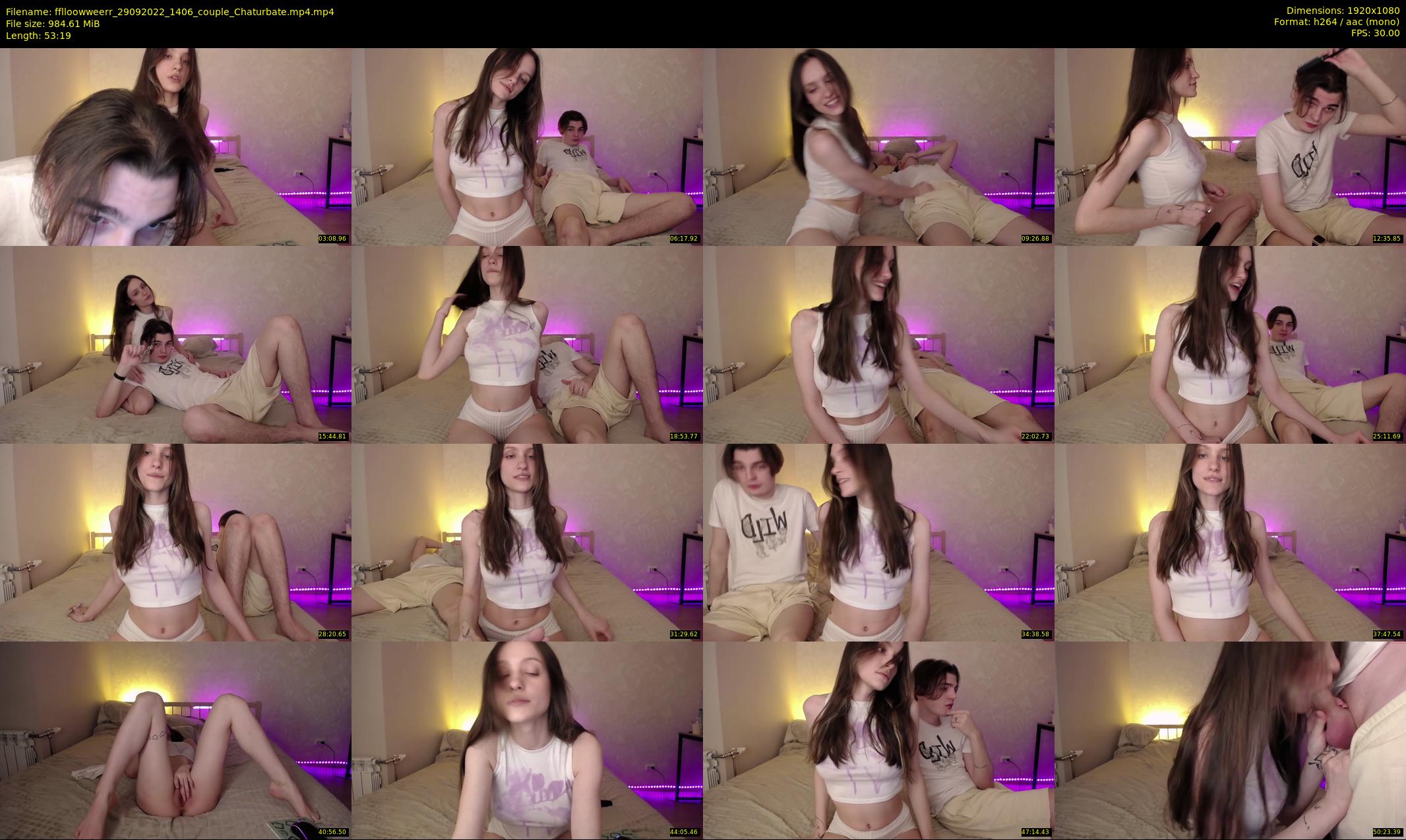 fflloowweerr — 54 minute Chaturbate couple cam show recording, 1080p, Sep 29, 2022