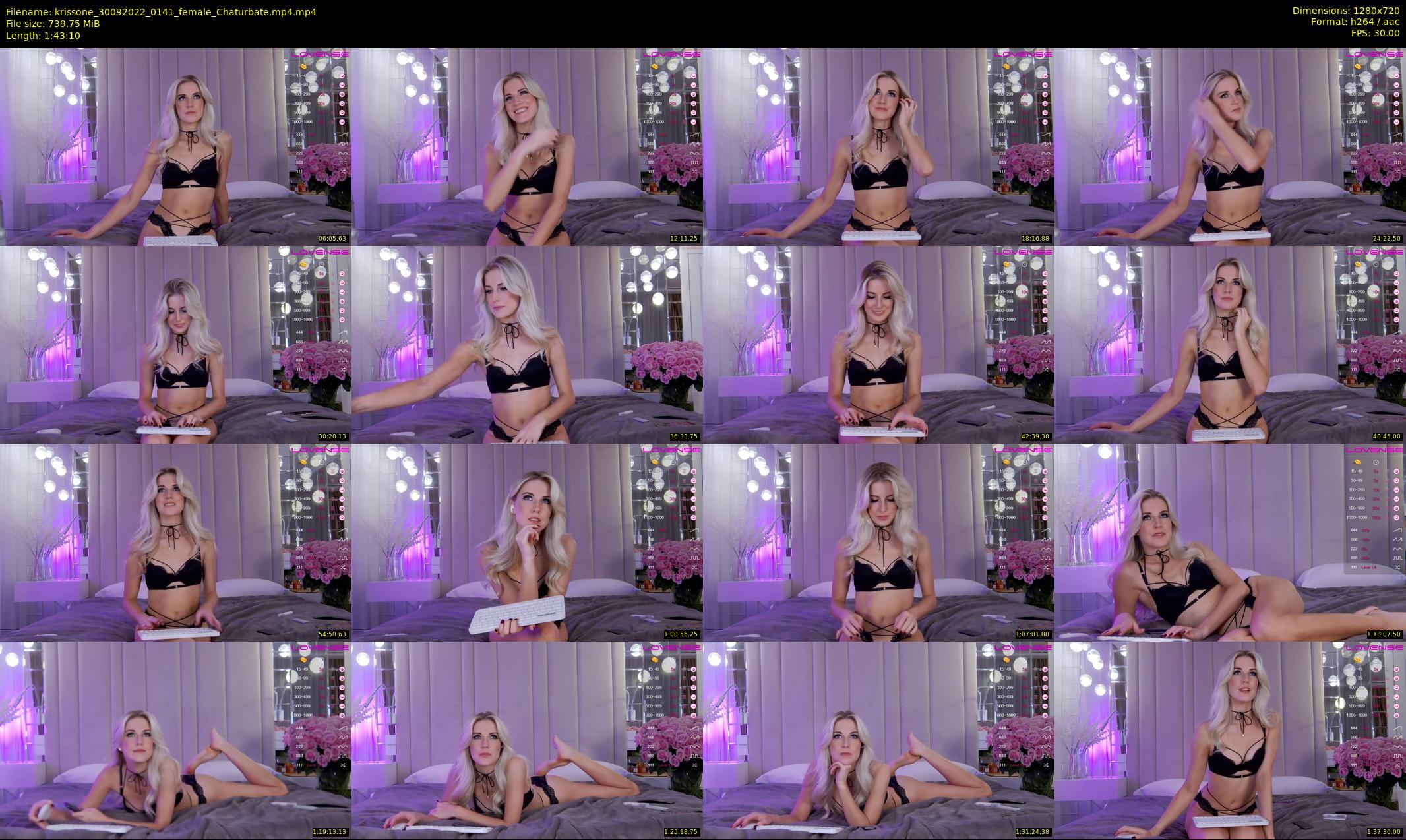 krissone — 104 minute Chaturbate female cam show recording, 720p, Sep 30, 2022