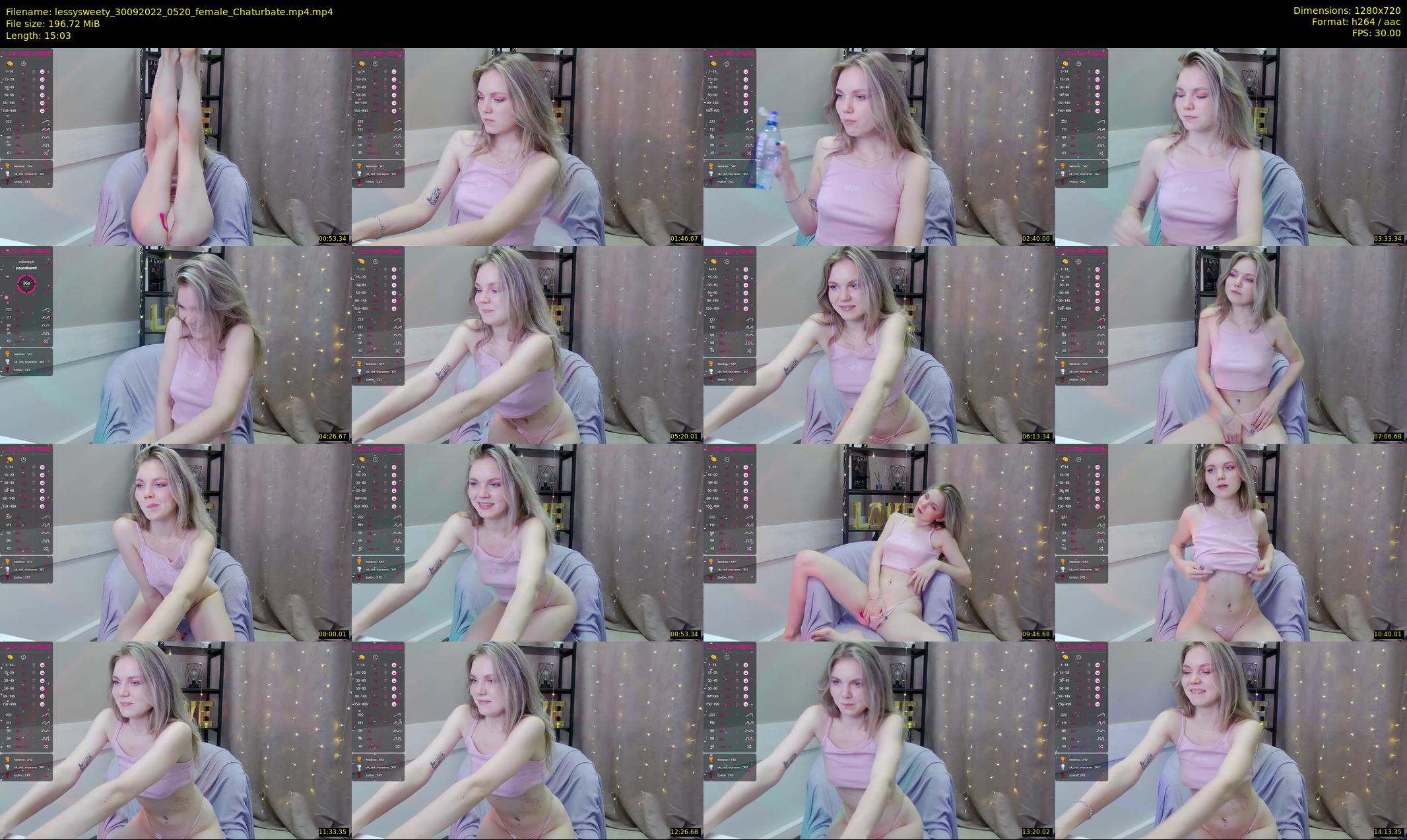 lessysweety — 16 minute Chaturbate female cam show recording, 720p, Sep 30, 2022