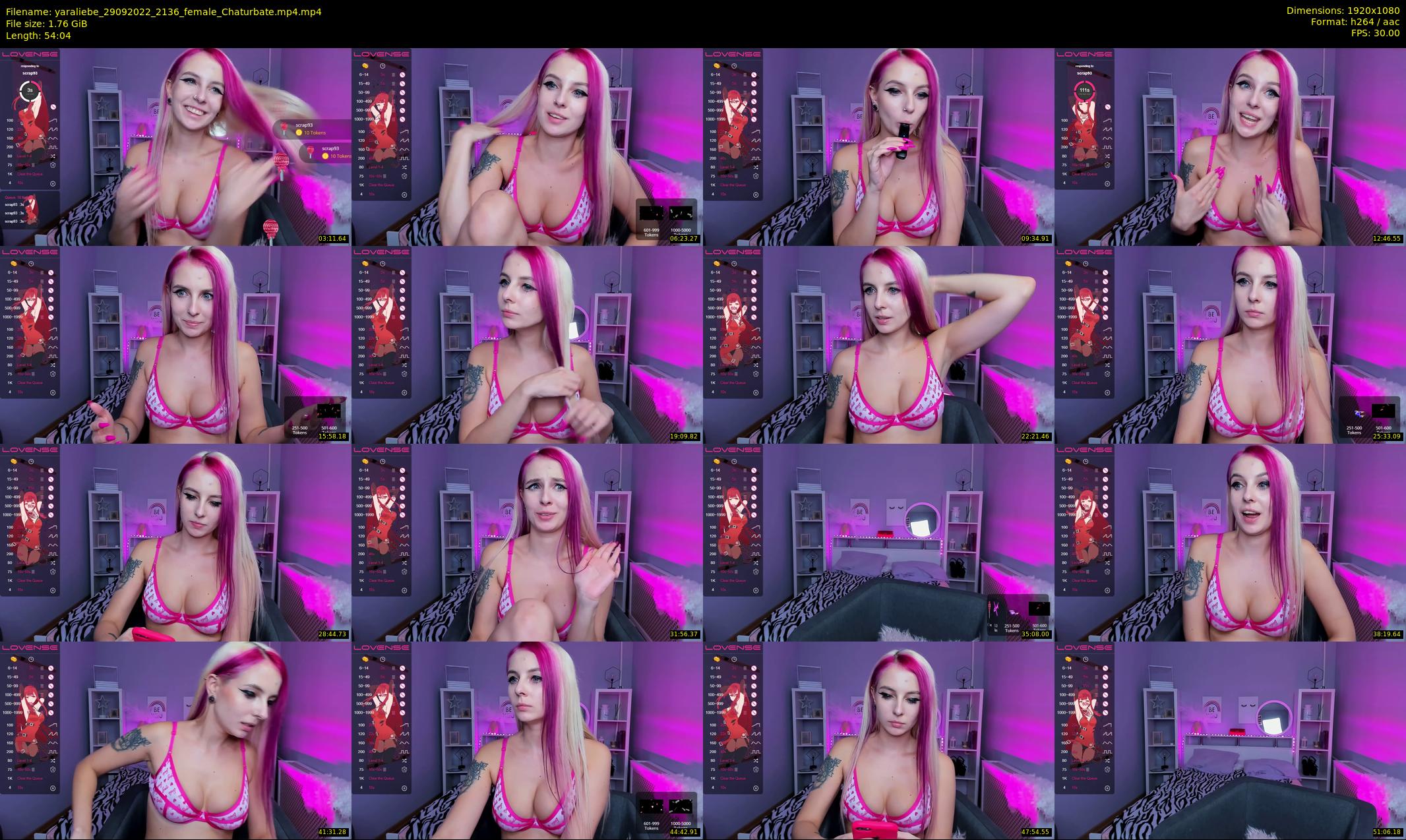 yaraliebe — 55 minute Chaturbate female cam show recording, 1080p, Sep 29, 2022
