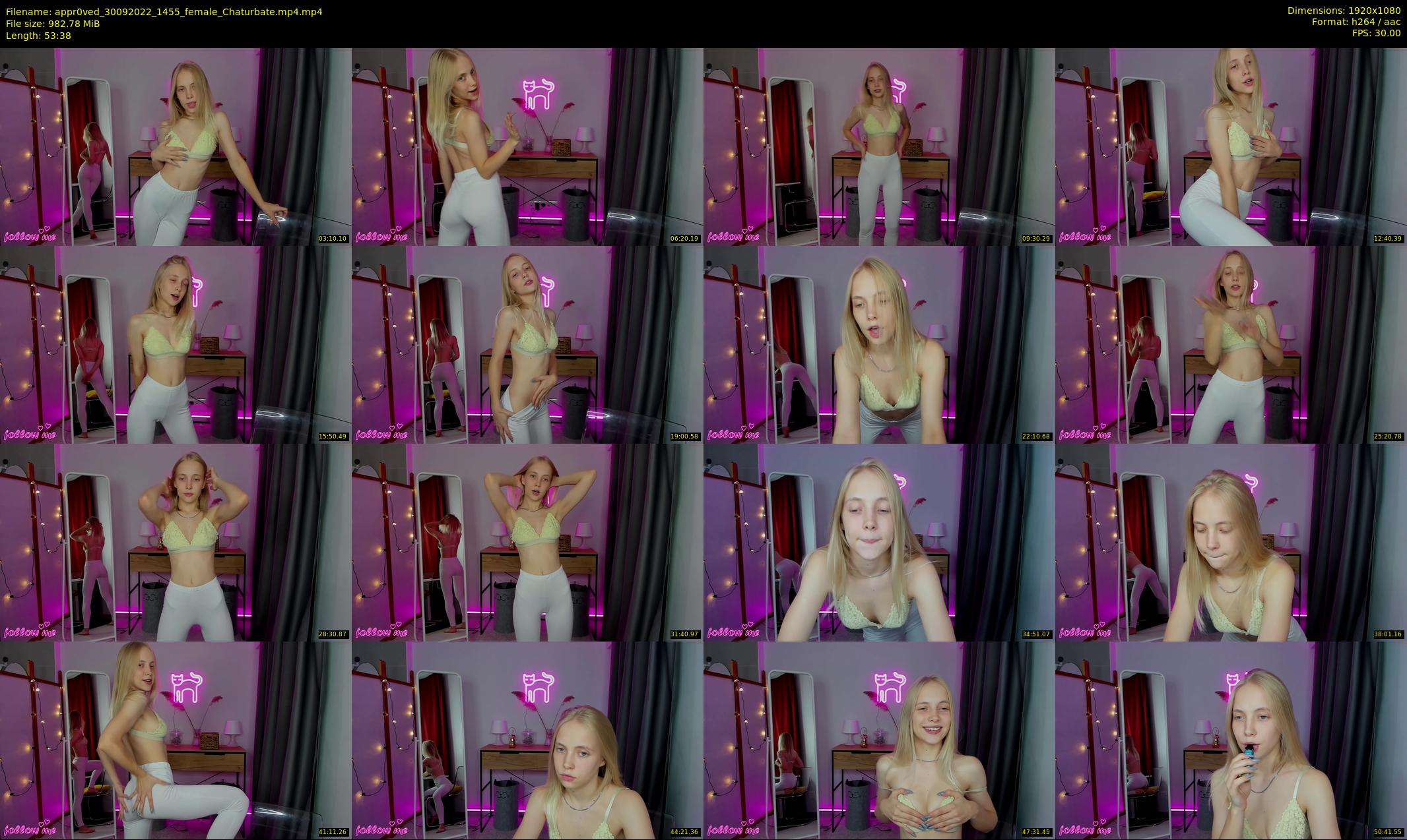 appr0ved — 54 minute Chaturbate female cam show recording, 1080p, Sep 30, 2022