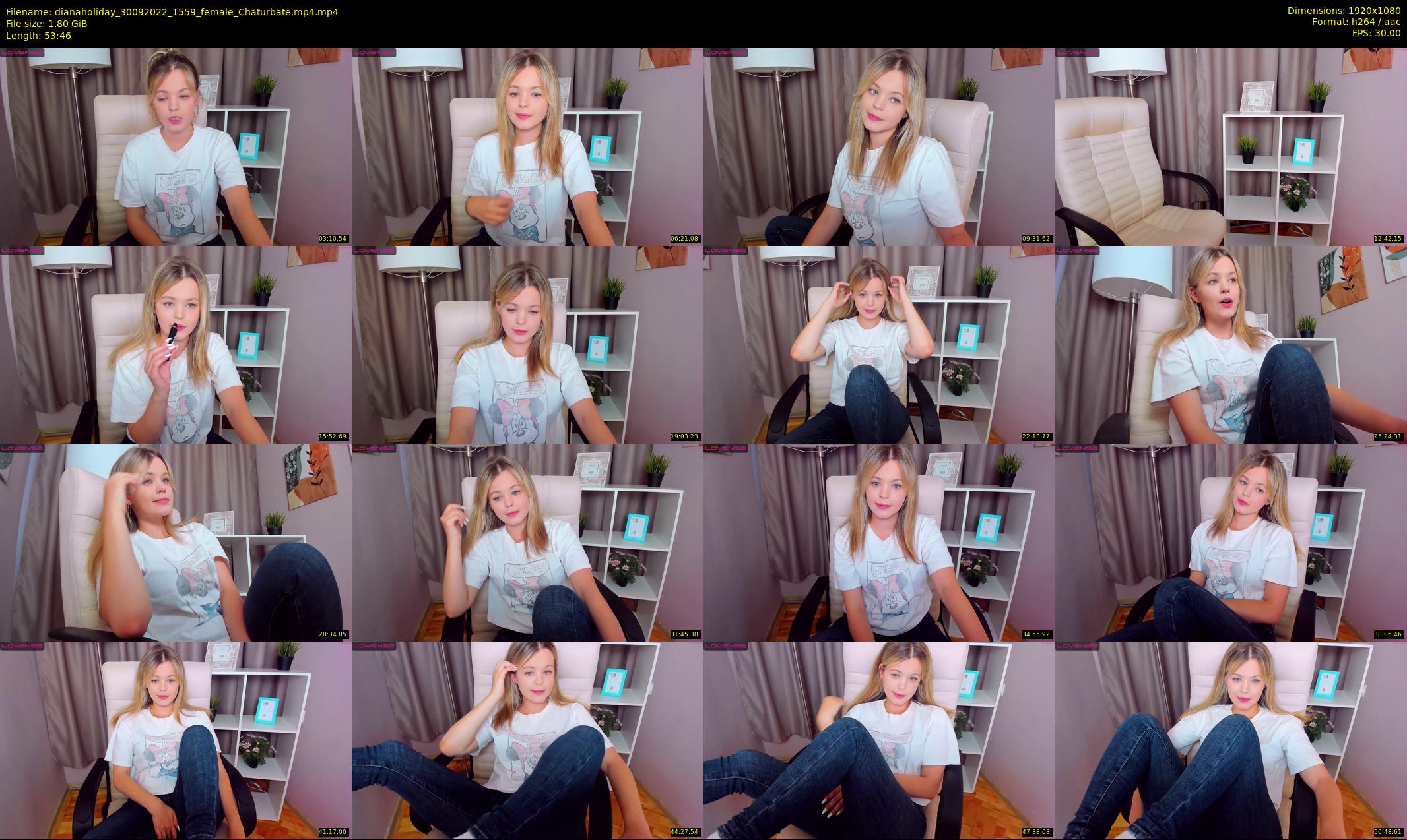 dianaholiday — 54 minute Chaturbate female cam show recording, 1080p, Sep 30, 2022