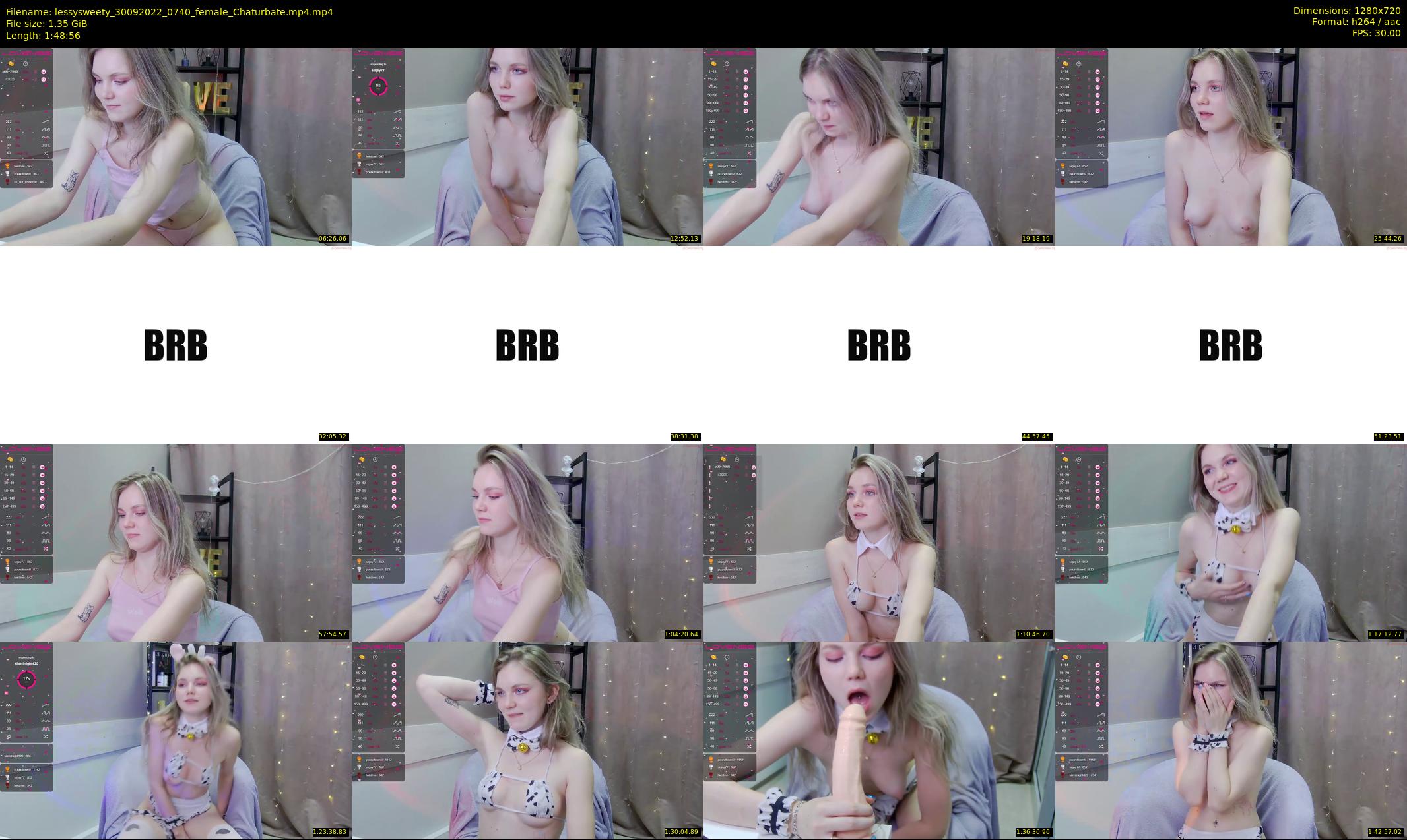 lessysweety — 109 minute Chaturbate female cam show recording, 720p, Sep 30, 2022