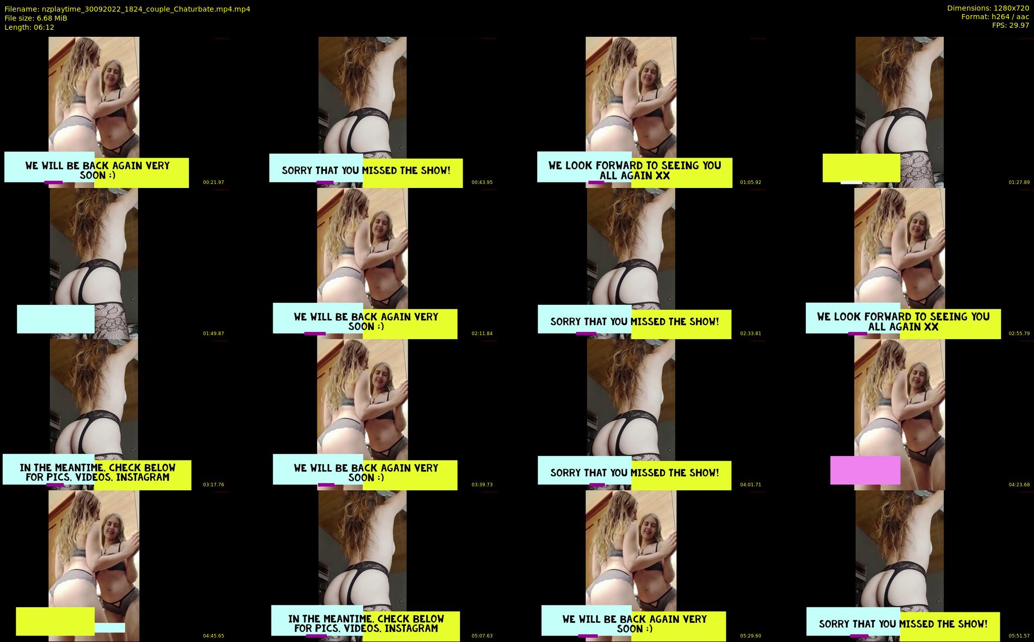 nzplaytime — 7 minute Chaturbate couple cam show recording, 720p, Sep 30, 2022