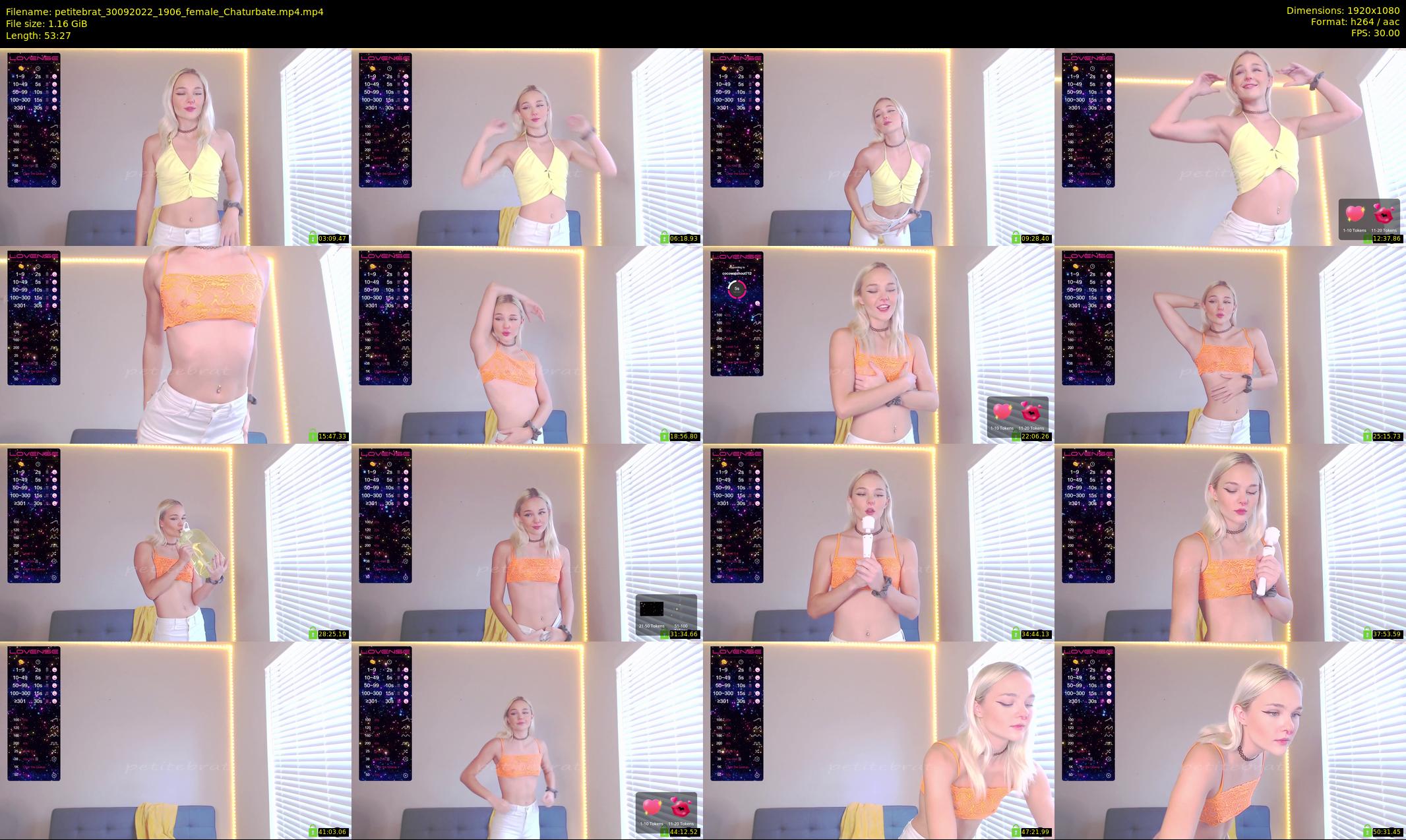 petitebrat — 54 minute Chaturbate female cam show recording, 1080p, Sep 30, 2022
