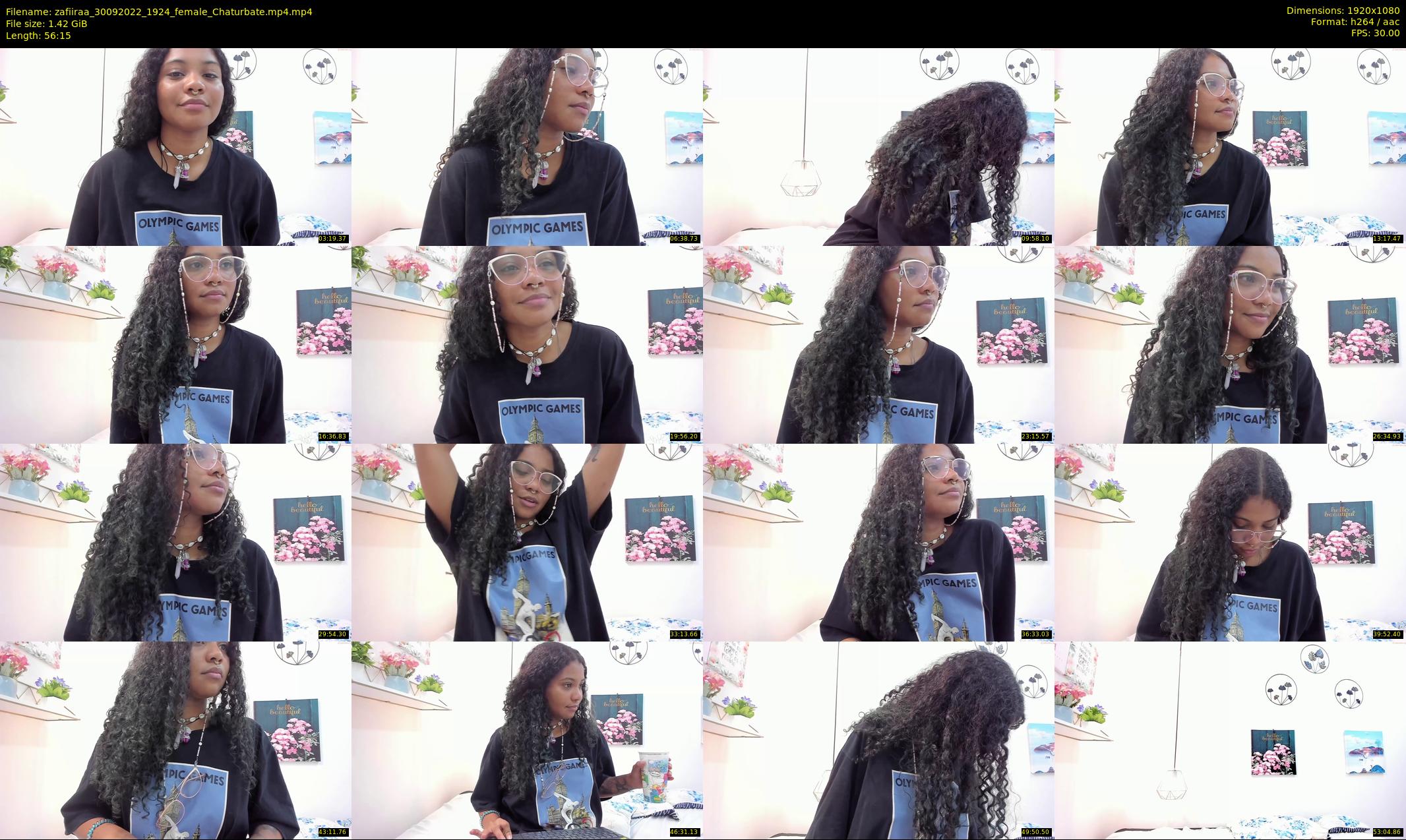 zafiiraa — 57 minute Chaturbate female cam show recording, 1080p, Sep 30, 2022