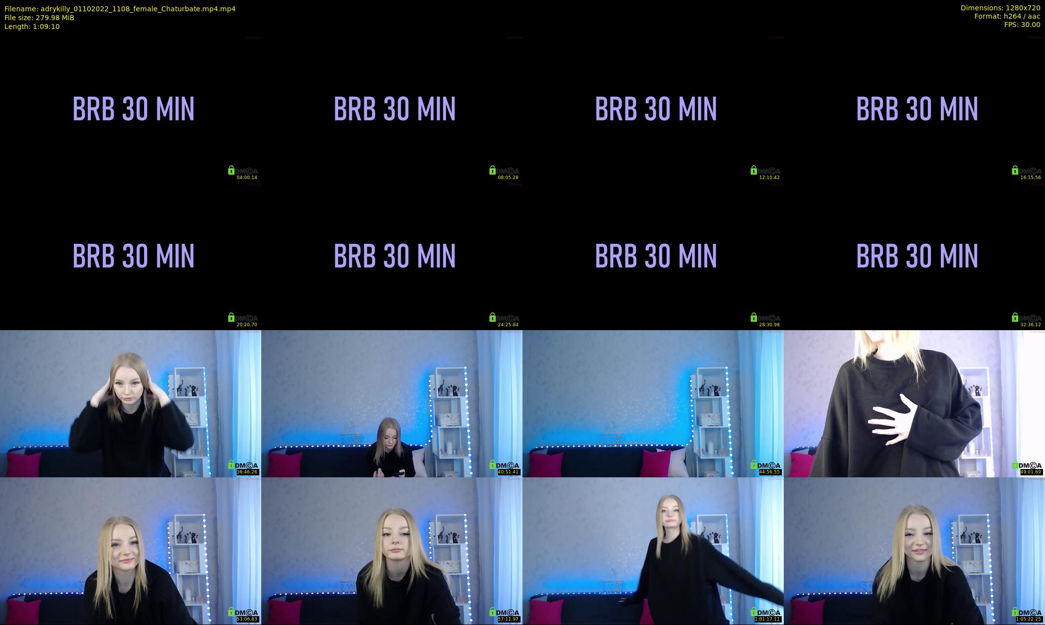 adrykilly — 70 minute Chaturbate female cam show recording, 720p, Oct 1, 2022