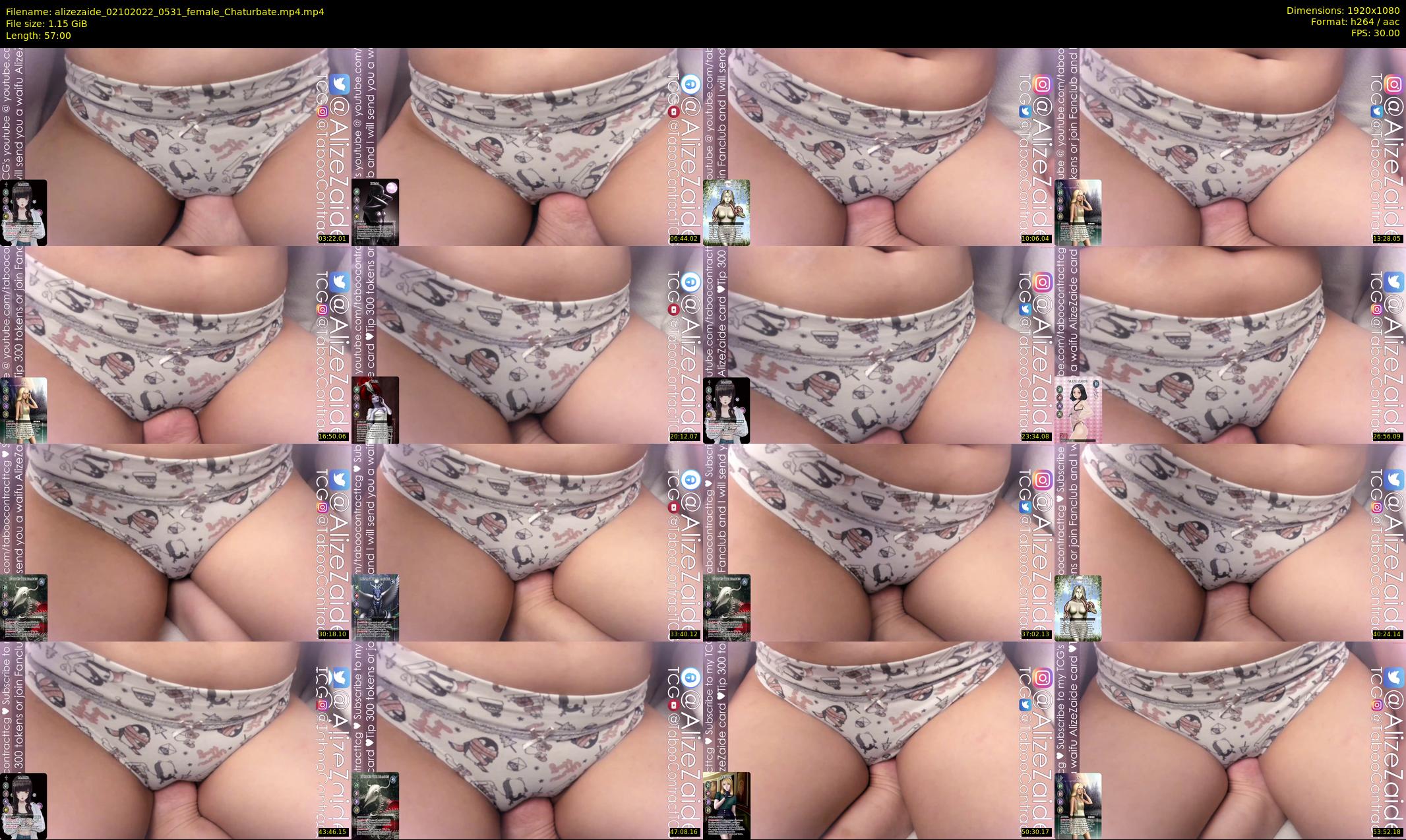 alizezaide — 57 minute Chaturbate female cam show recording, 1080p, Oct 2, 2022