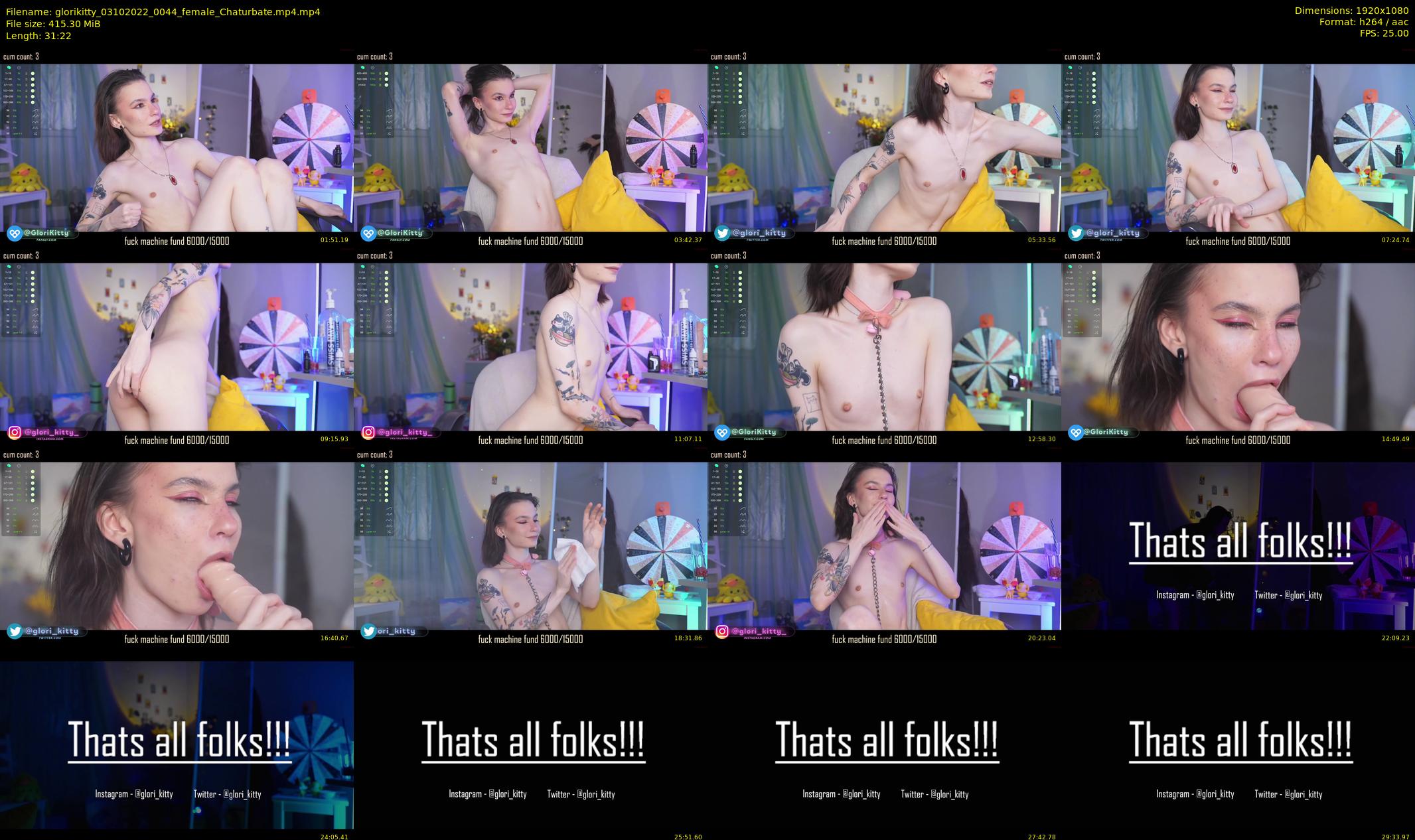 glorikitty — 32 minute Chaturbate female cam show recording, 1080p, Oct 3, 2022