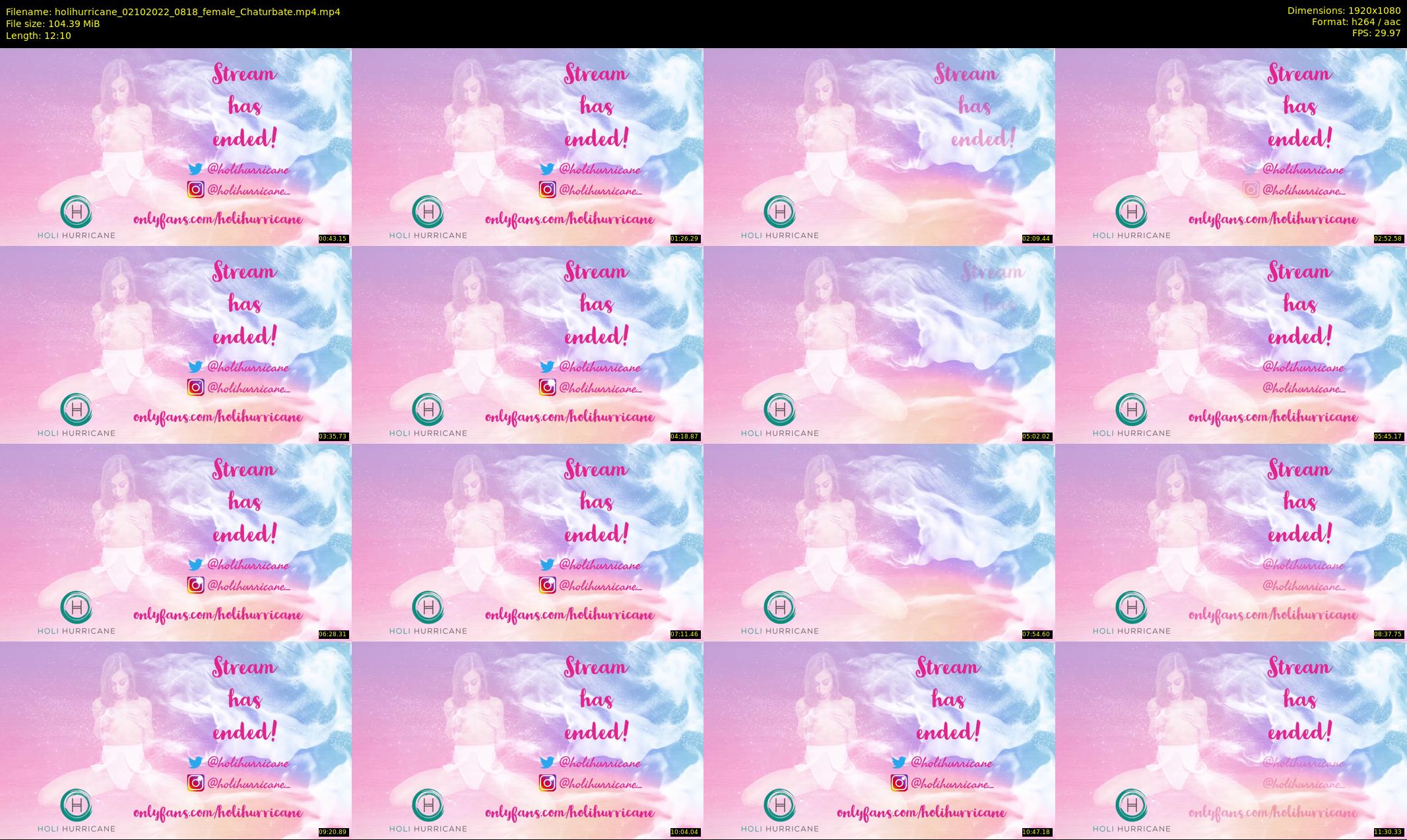 holihurricane — 13 minute Chaturbate female cam show recording, 1080p, Oct 2, 2022