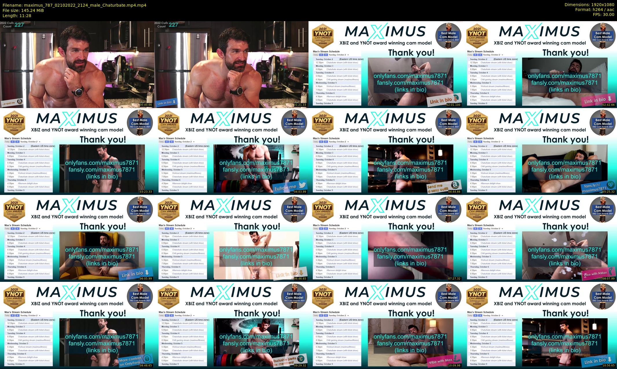 maximus_787 — 12 minute Chaturbate male cam show recording, 1080p, Oct 2, 2022