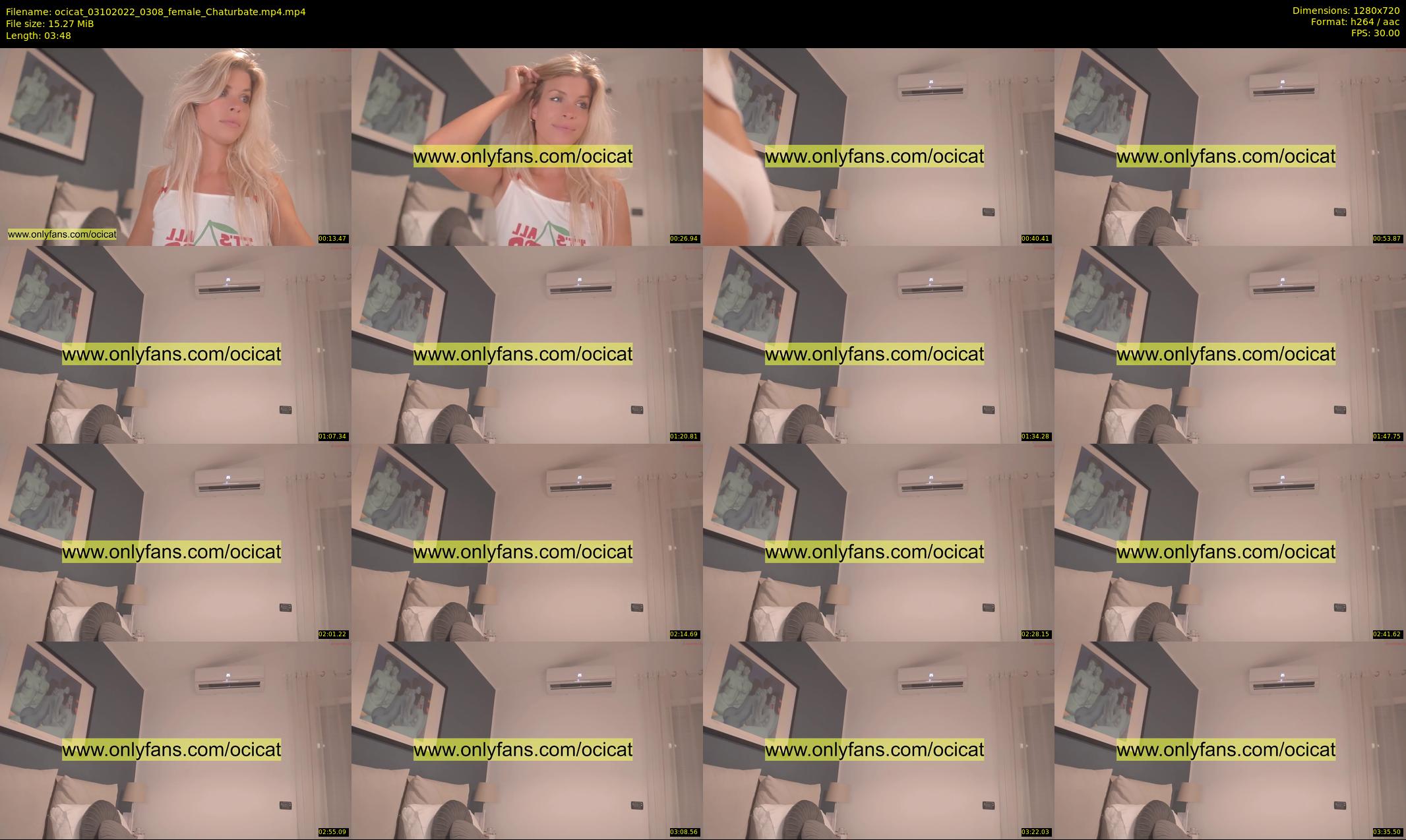 ocicat — 4 minute Chaturbate female cam show recording, 720p, Oct 3, 2022