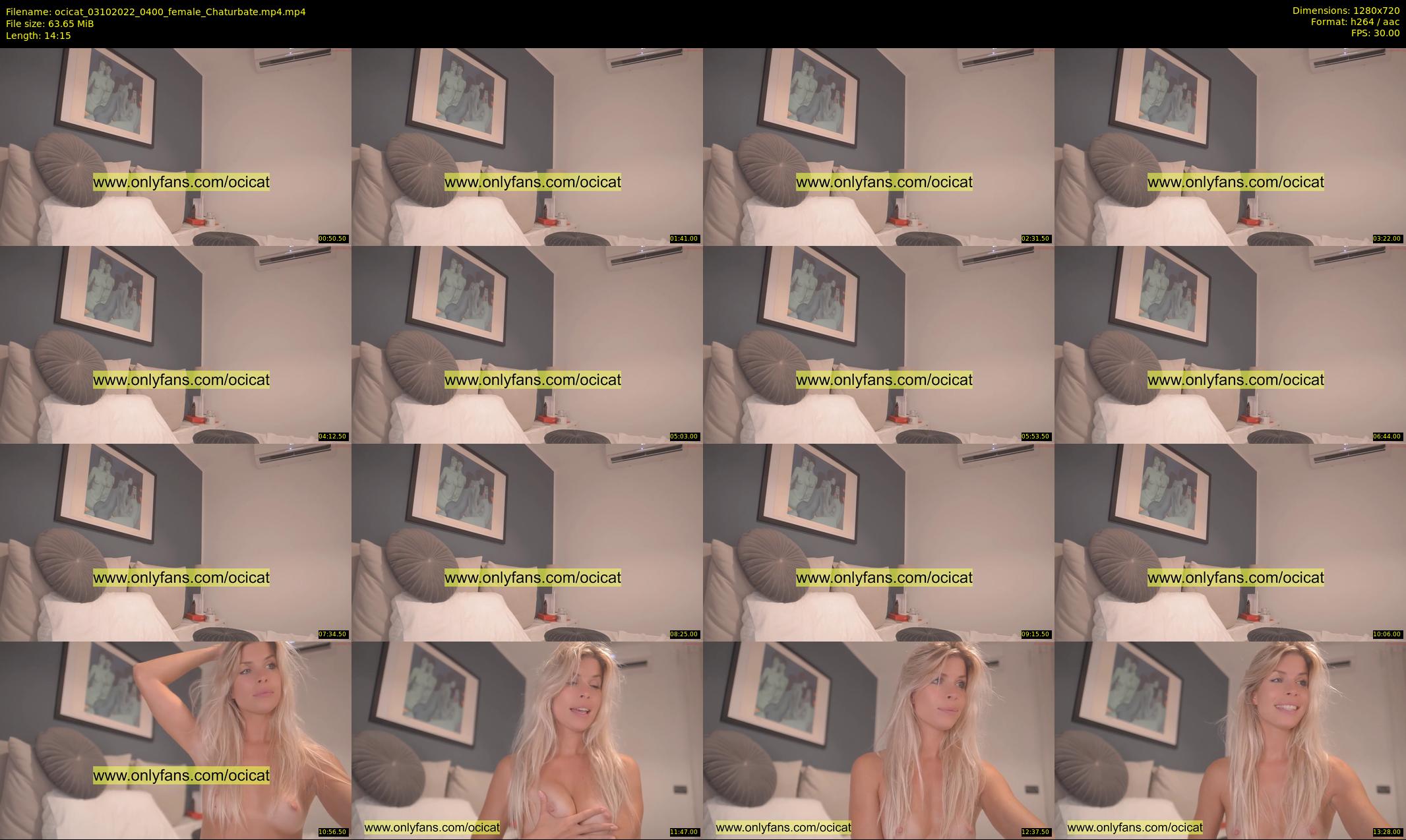 ocicat — 15 minute Chaturbate female cam show recording, 720p, Oct 3, 2022