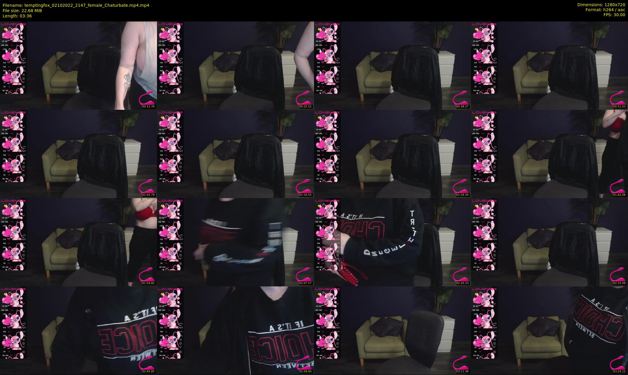temptingfox — 4 minute Chaturbate female cam show recording, 720p, Oct 2, 2022