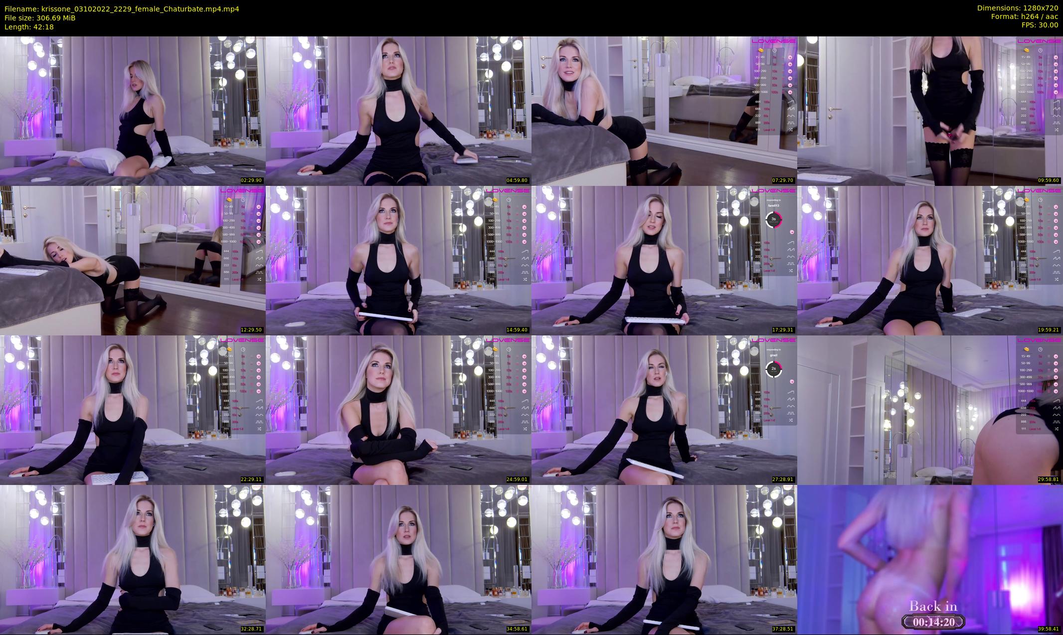 krissone — 43 minute Chaturbate female cam show recording, 720p, Oct 3, 2022